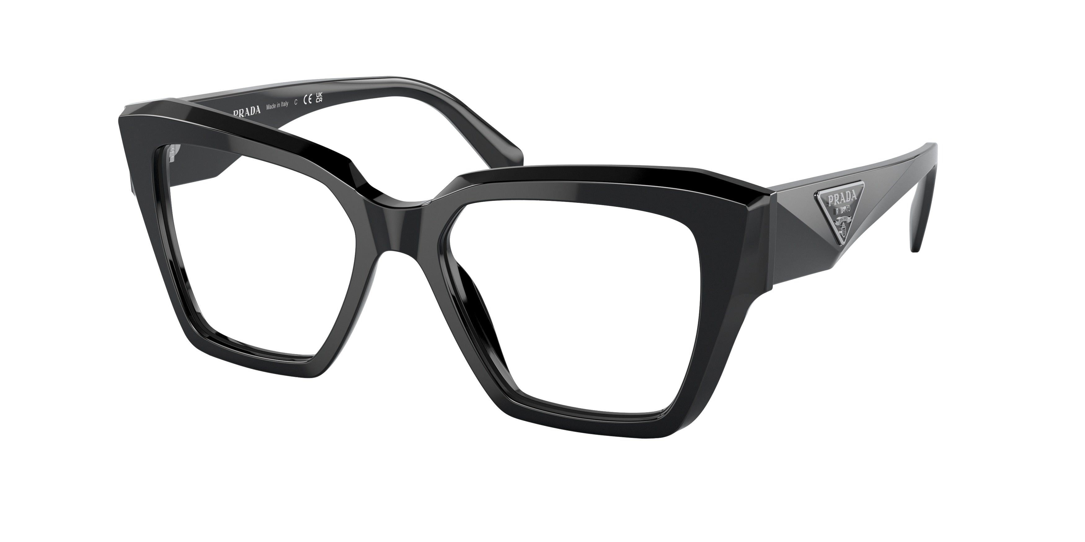 Prada PR09ZV Square Eyeglasses 1AB1O1-Black 51-140-17 - Color Map Black
