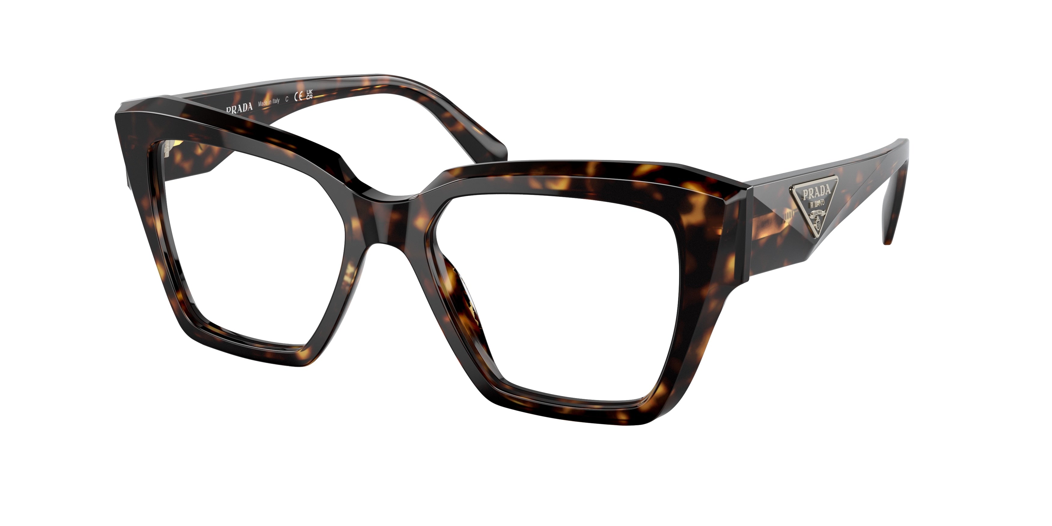 Prada PR09ZV Square Eyeglasses 2AU1O1-Tortoise 51-140-17 - Color Map Tortoise