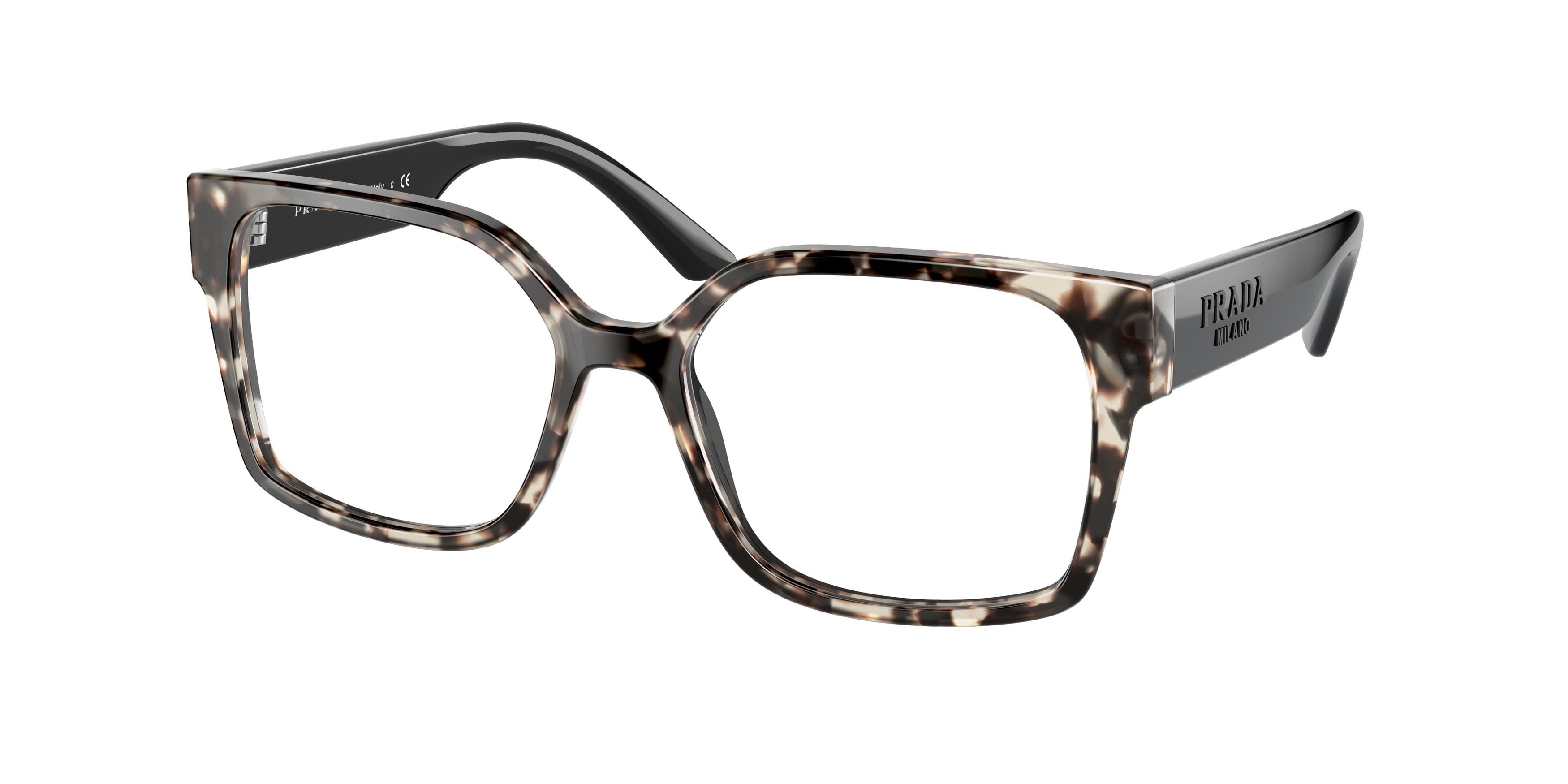 Prada PR10WV Rectangle Eyeglasses UAO1O1-Talc Tortoise 54-140-17 - Color Map Tortoise