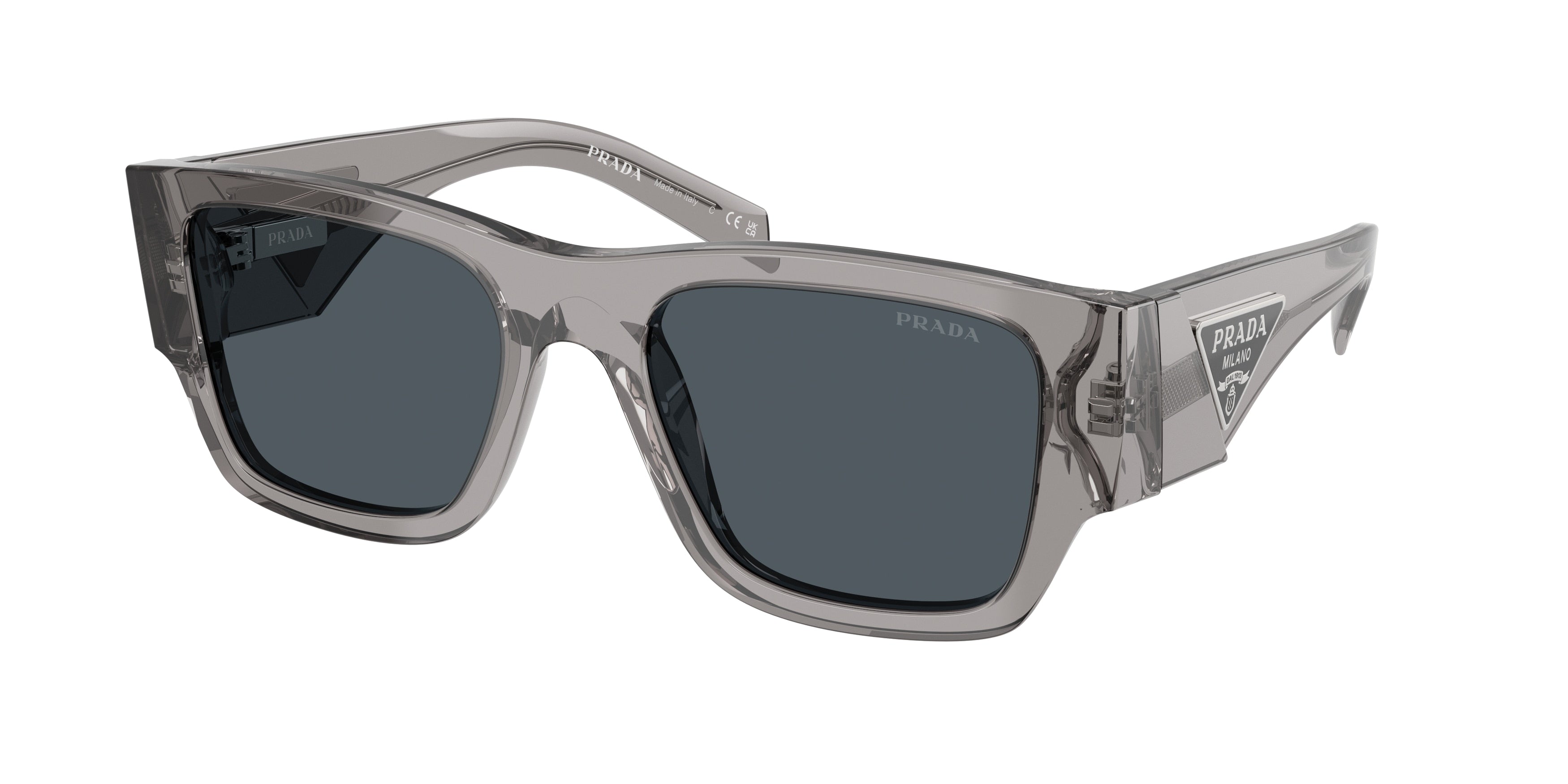 Prada PR10ZS Pillow Sunglasses 16Z70B-Transparent Asphalt 54-140-20 - Color Map Grey