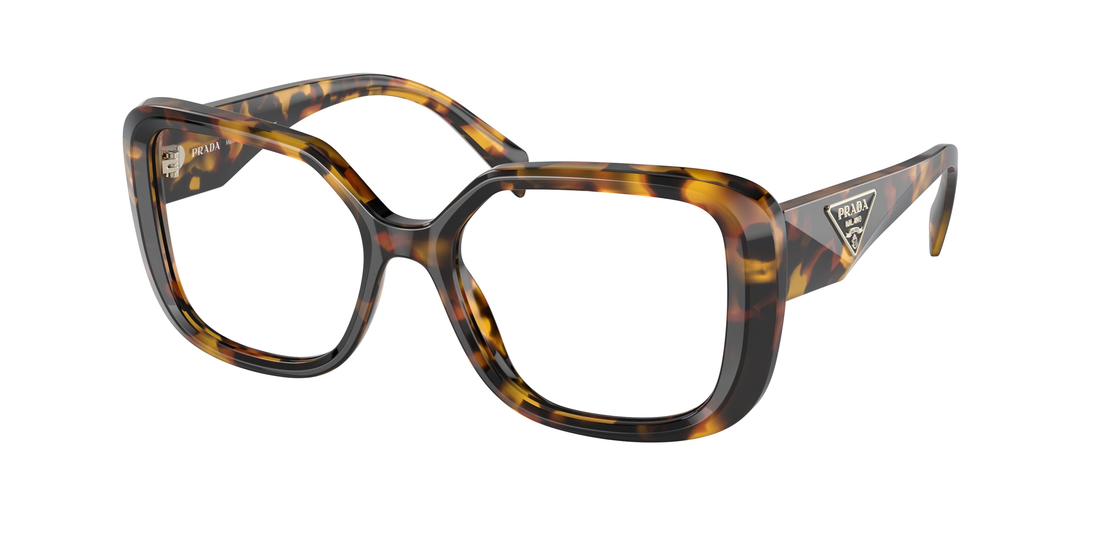 Prada PR10ZVF Square Eyeglasses VAU1O1-Honey Tortoise 54-140-18 - Color Map Tortoise