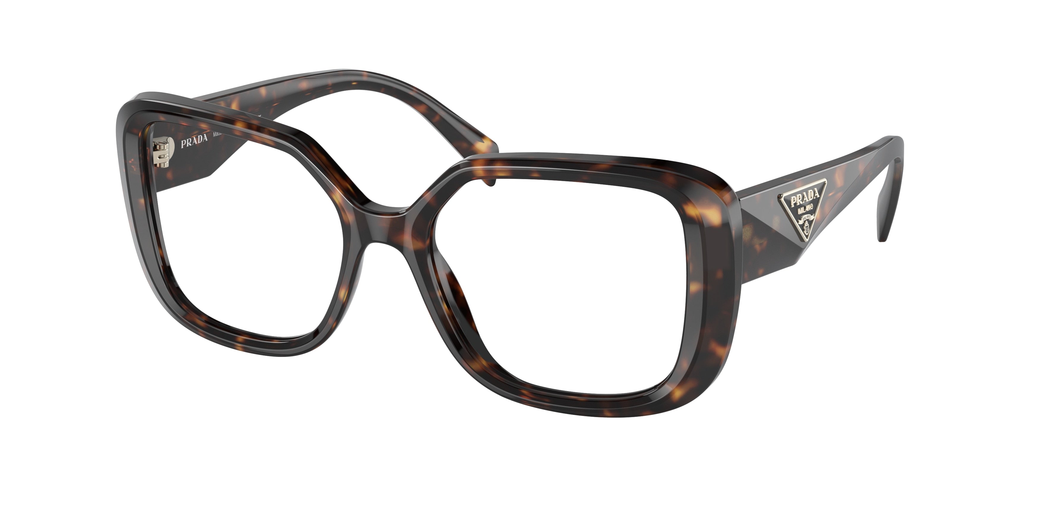 Prada PR10ZV Square Eyeglasses 2AU1O1-Tortoise 53-140-18 - Color Map Tortoise