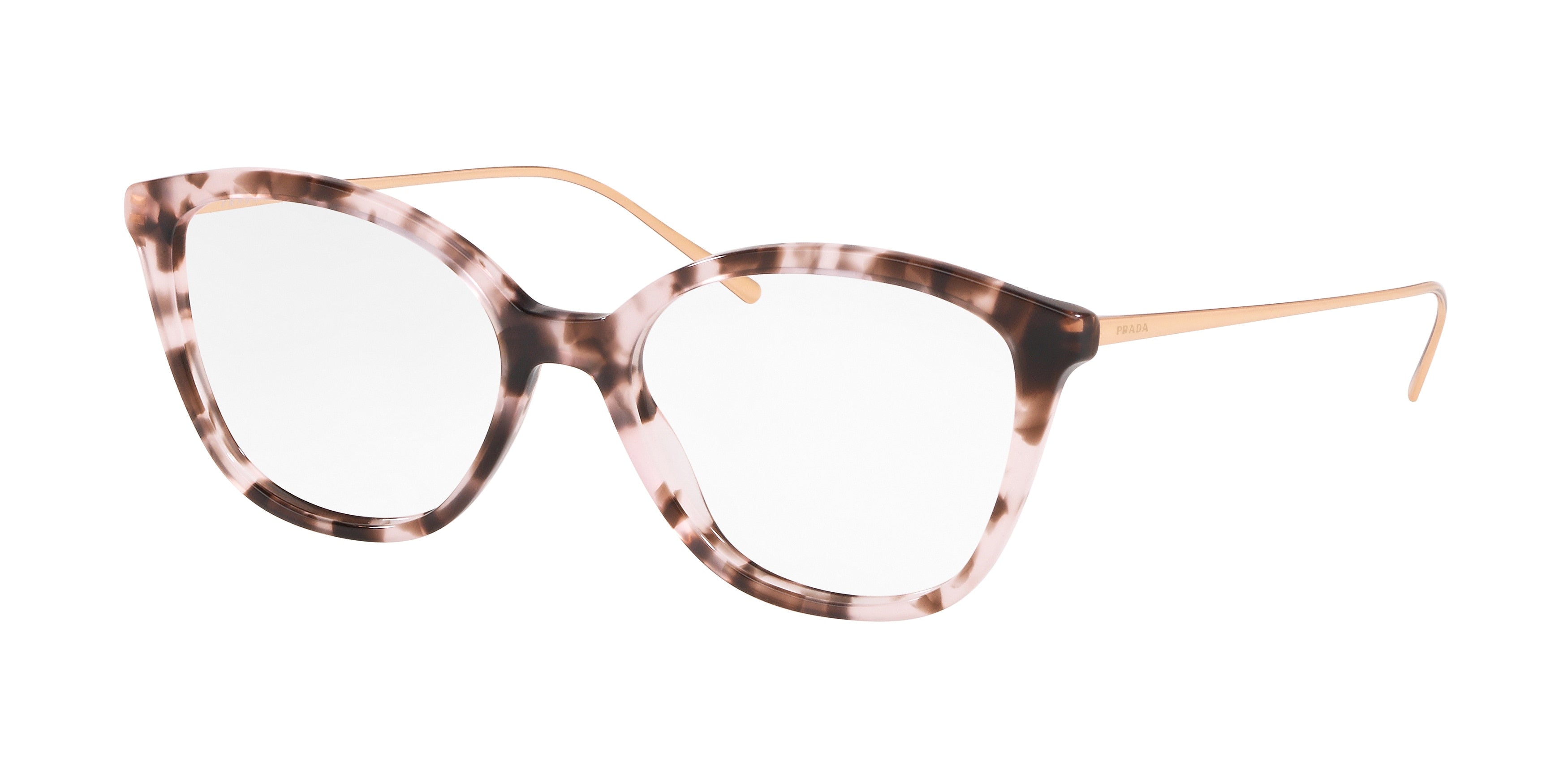 Prada CONCEPTUAL PR11VV Square Eyeglasses ROJ1O1-Pink Havana 53-140-17 - Color Map Tortoise