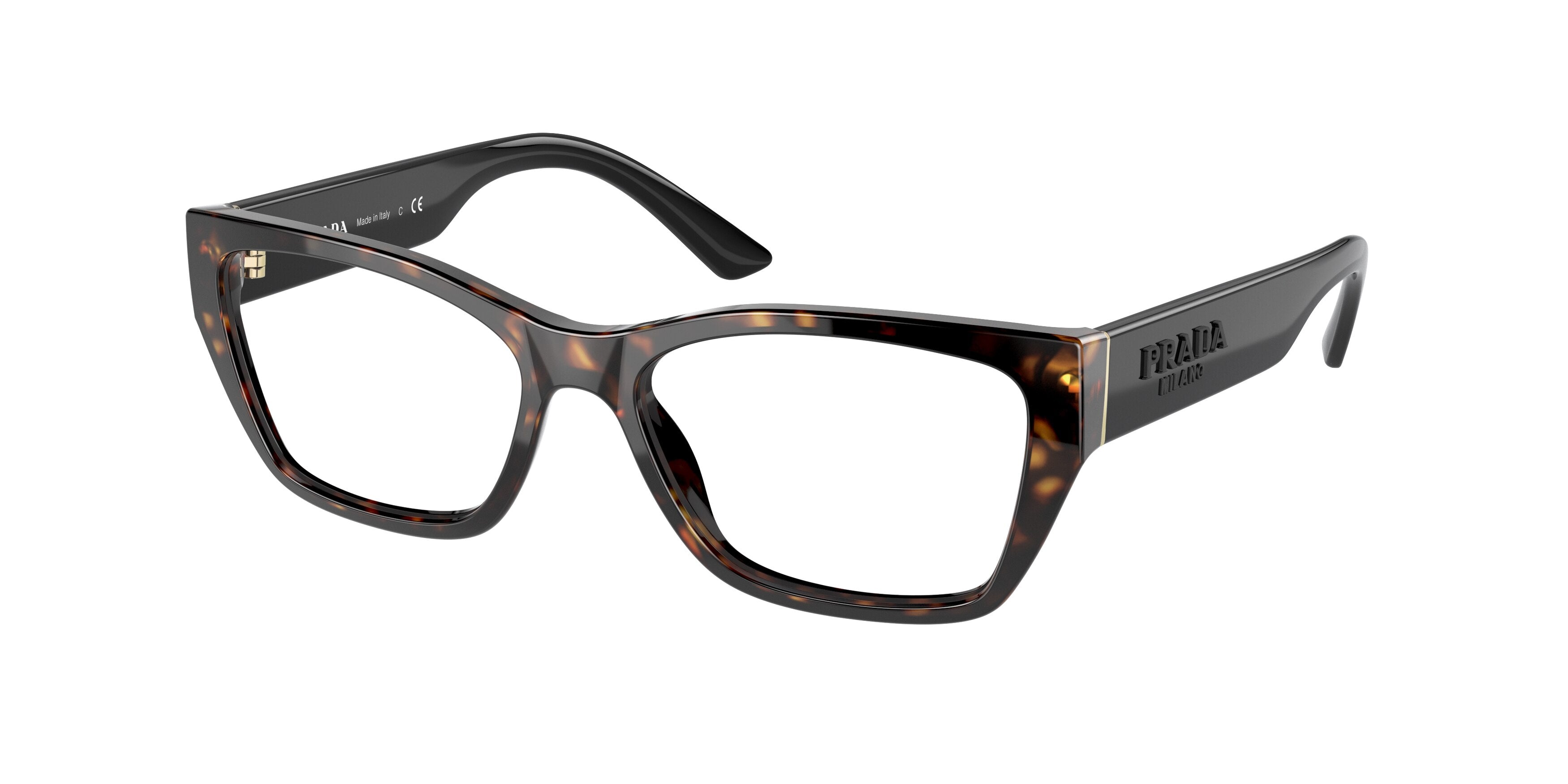 Prada PR11YVF Irregular Eyeglasses 2AU1O1-Tortoise 55-140-16 - Color Map Tortoise
