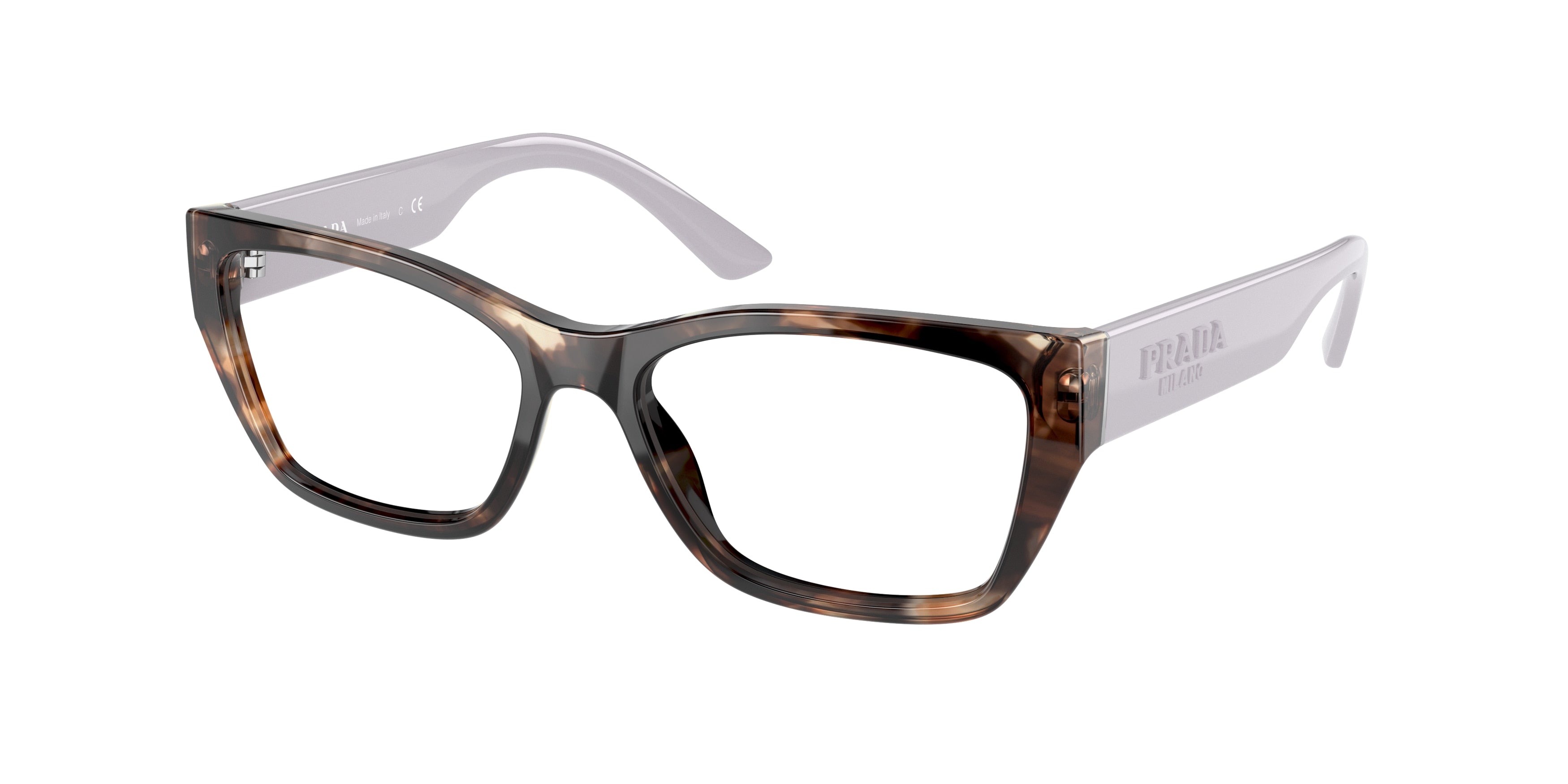 Prada PR11YV Irregular Eyeglasses 07R1O1-Caramel Tortoise 54-140-16 - Color Map Tortoise