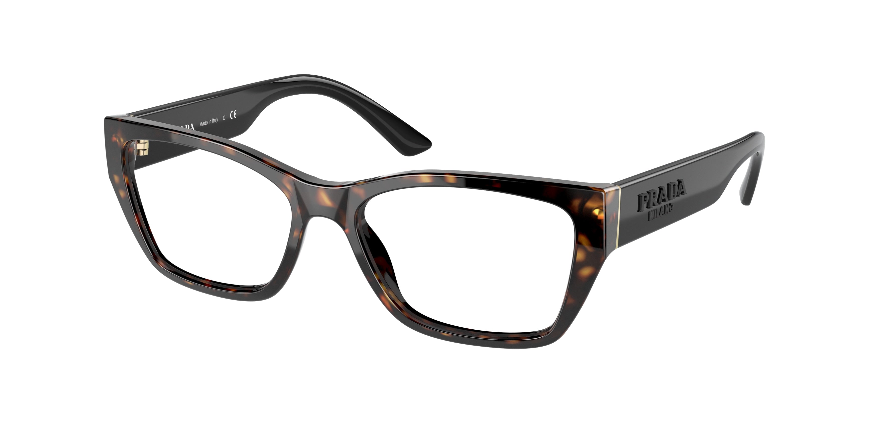 Prada PR11YV Irregular Eyeglasses 2AU1O1-Tortoise 54-140-16 - Color Map Tortoise