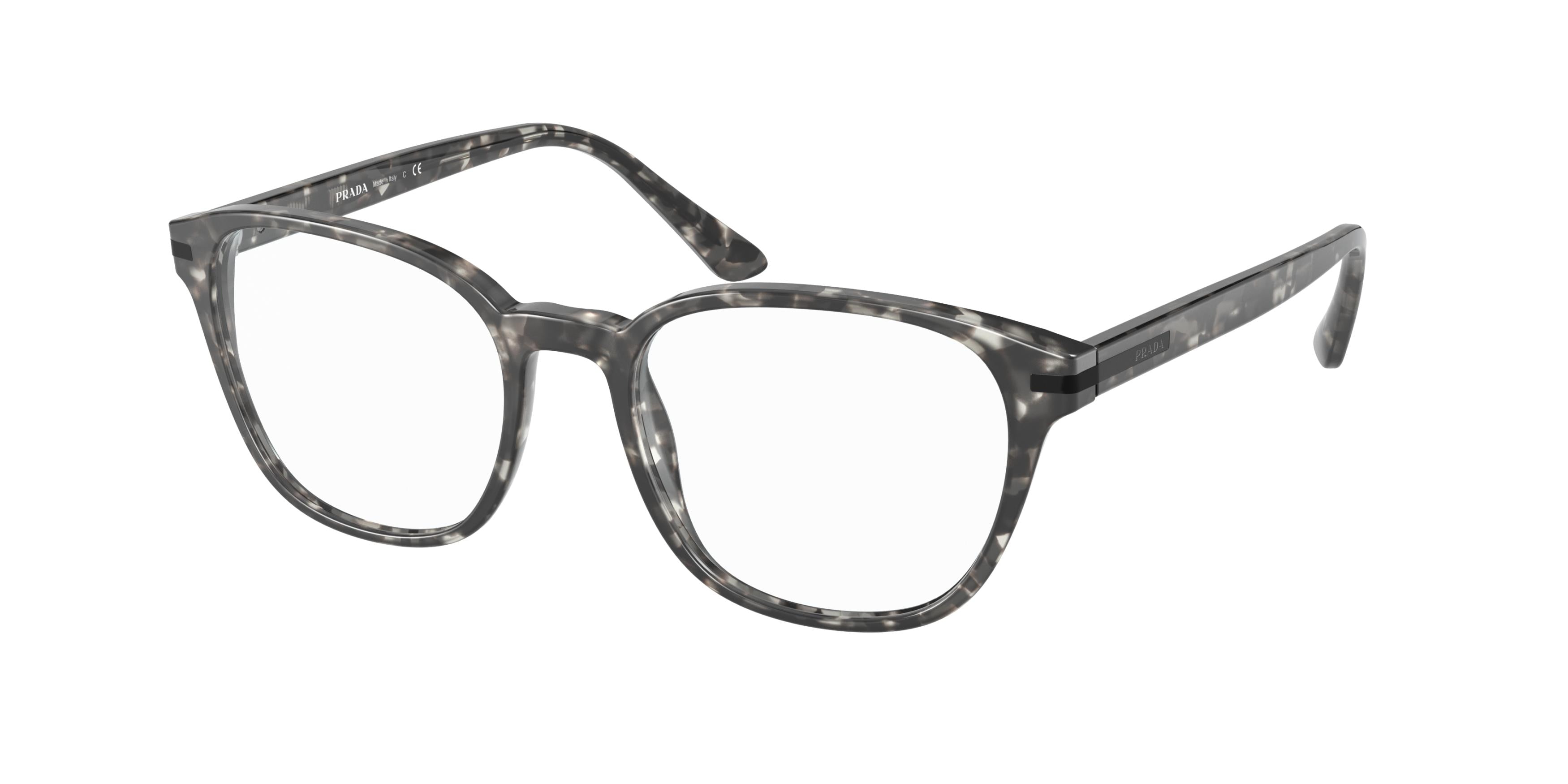 Prada PR12WV Rectangle Eyeglasses VH31O1-Matte Grey Tortoise 51-145-19 - Color Map Grey
