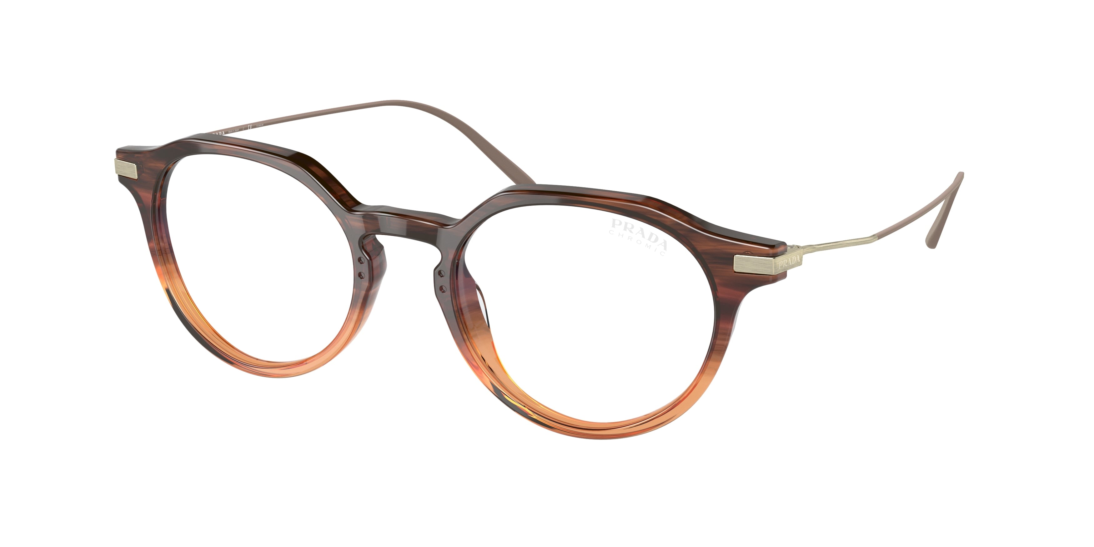 Prada PR12YS Phantos Sunglasses 13B05R-Moro Gradient Amber 51-145-20 - Color Map Brown