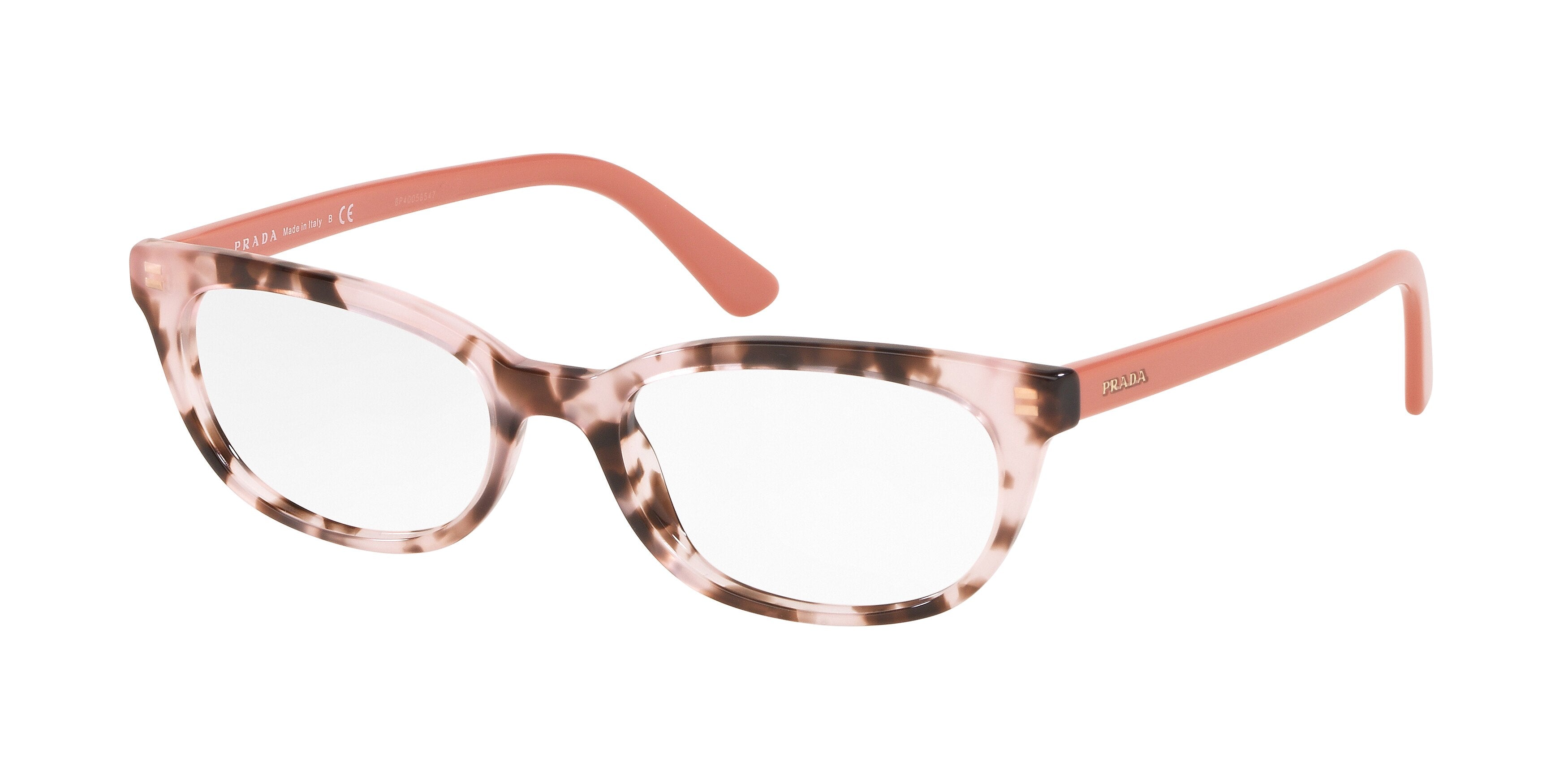 Prada CATWALK PR13VV Oval Eyeglasses ROJ1O1-Spotted Pink 51-140-17 - Color Map Pink