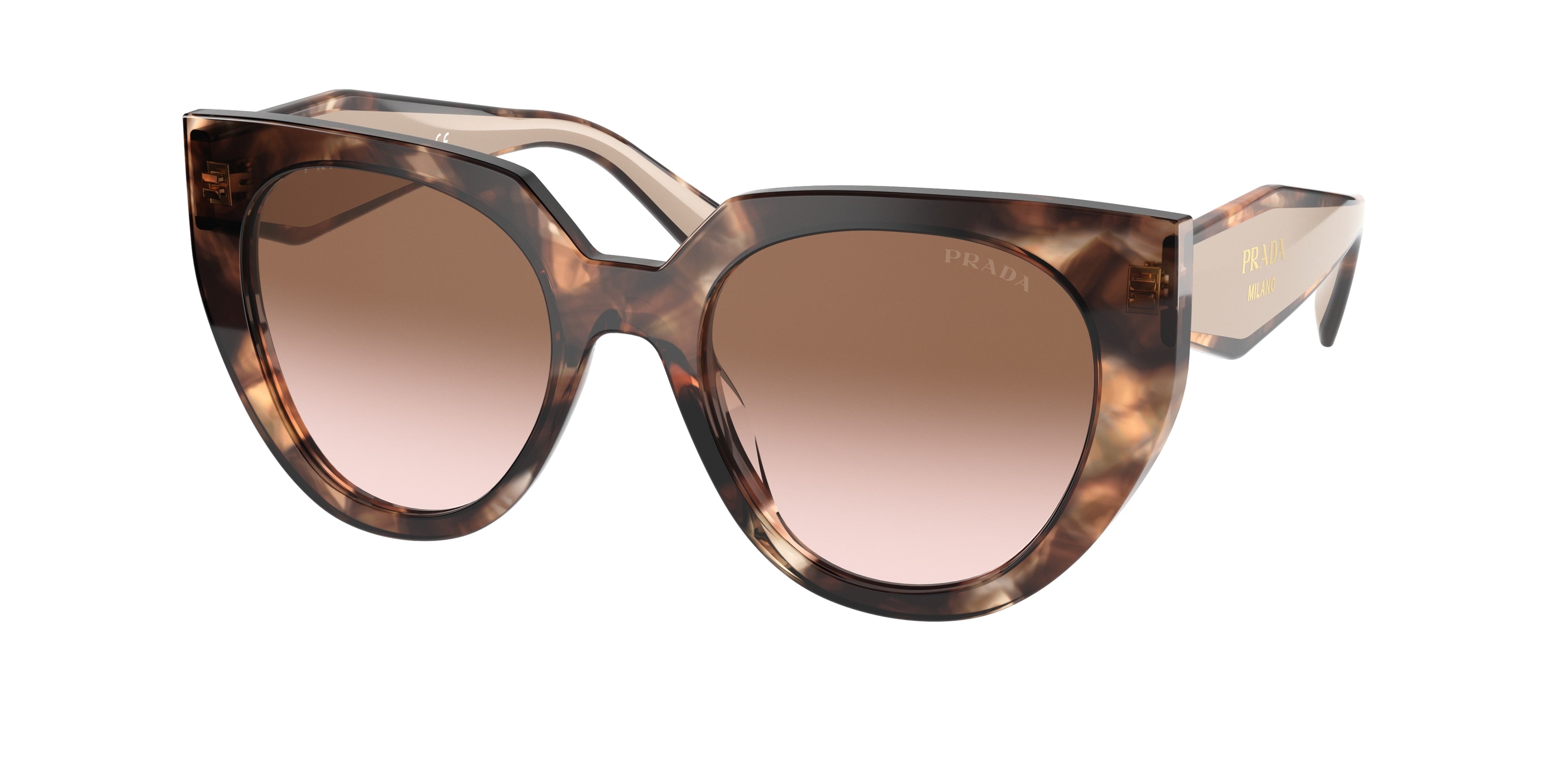 Prada PR14WS Cat Eye Sunglasses  01R0A6-Caramel Tortoise/Powder 52-140-20 - Color Map Tortoise