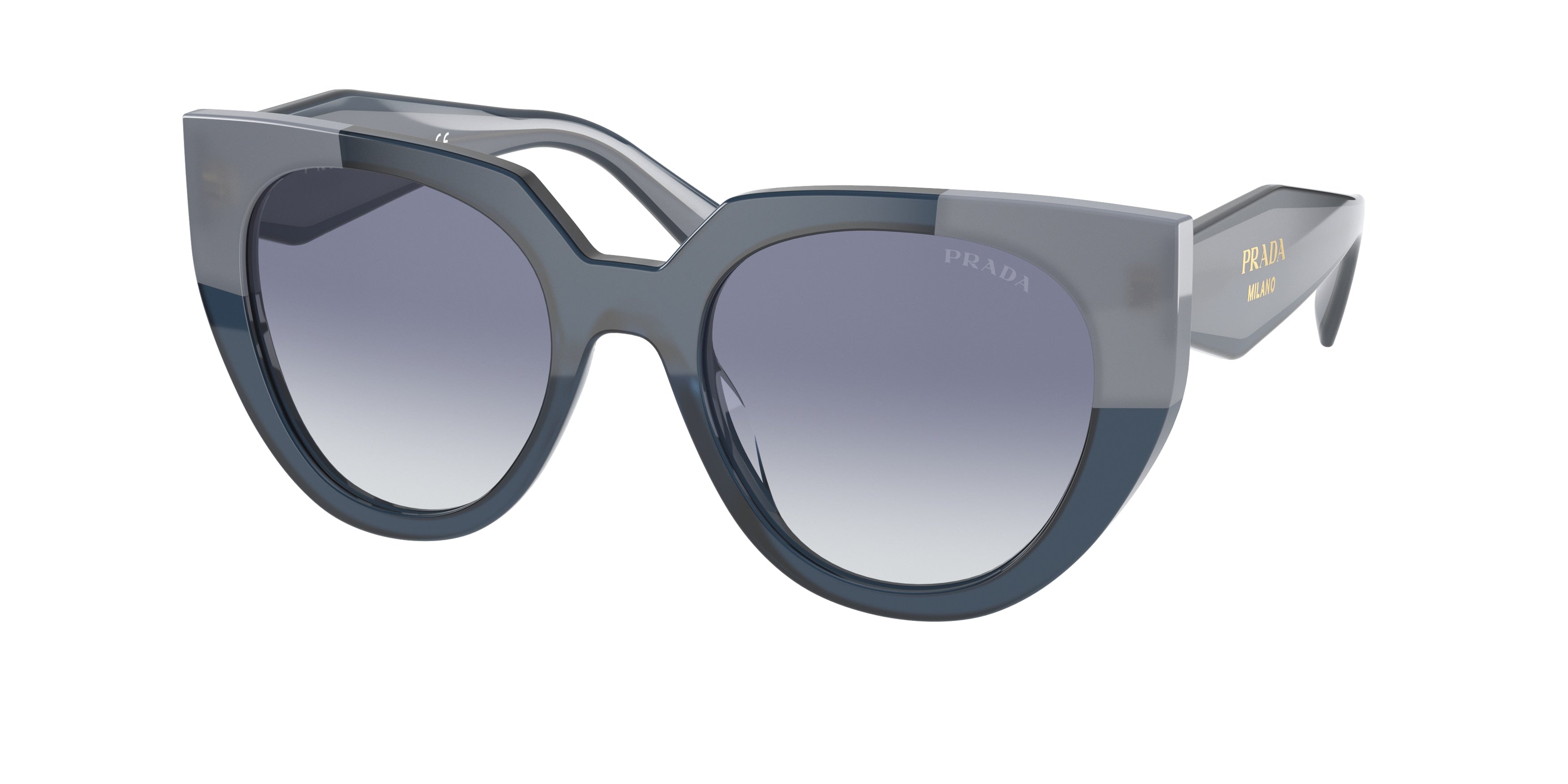 Prada PR14WS Cat Eye Sunglasses 07Q409-Opal Astral 52-140-20 - Color Map Blue