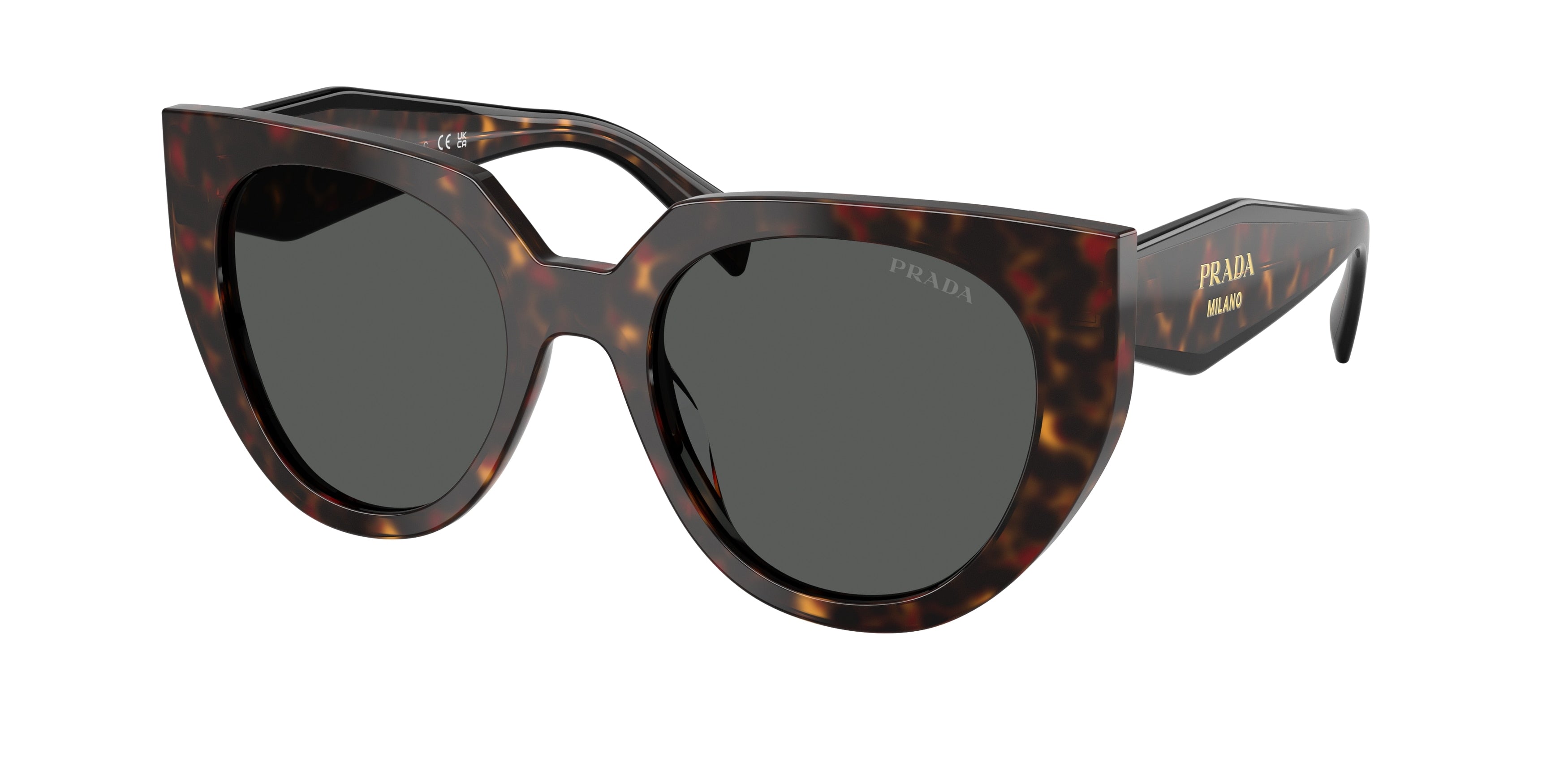 Prada PR14WS Cat Eye Sunglasses for Women — Free Shipping - 52-140-20 / 17N40L-Root Tortoise