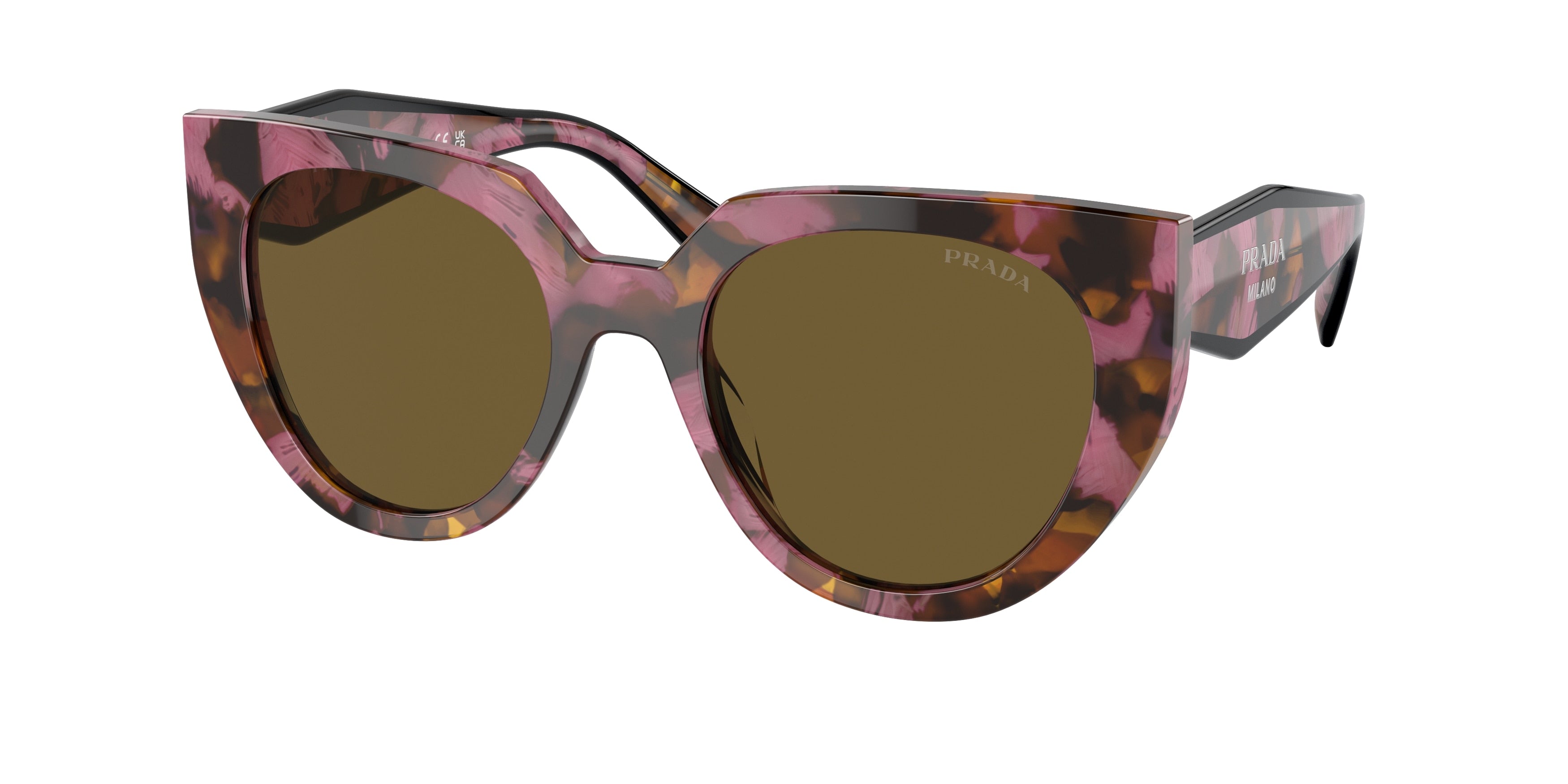 Prada PR14WS Cat Eye Sunglasses 18N01T-Tortoise Cognac Begonia 52-140-20 - Color Map Brown