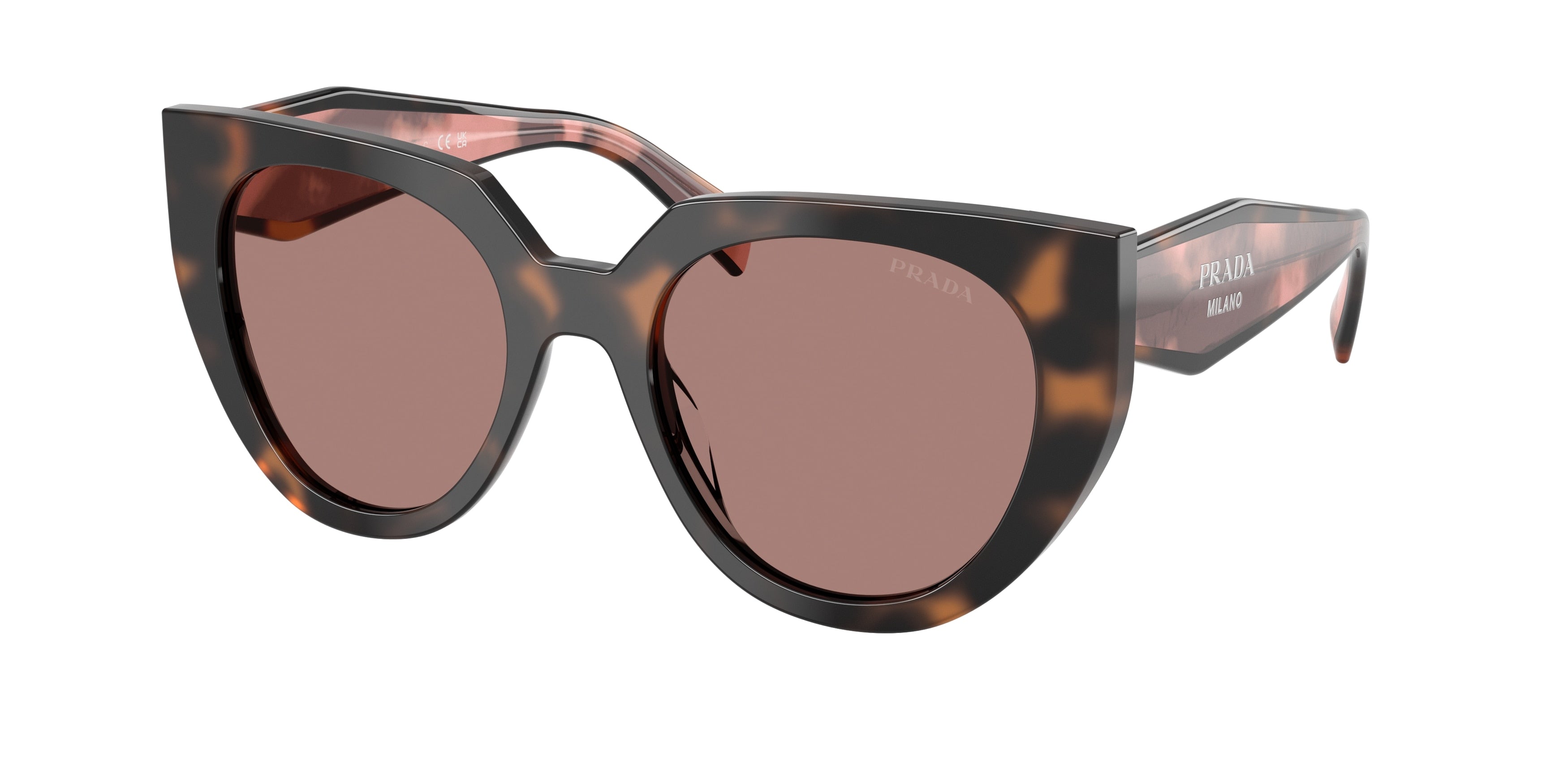 Prada PR14WS Cat Eye Sunglasses for Women — Free Shipping - 52-140-20 / 23A60B-Mauve Tortoise