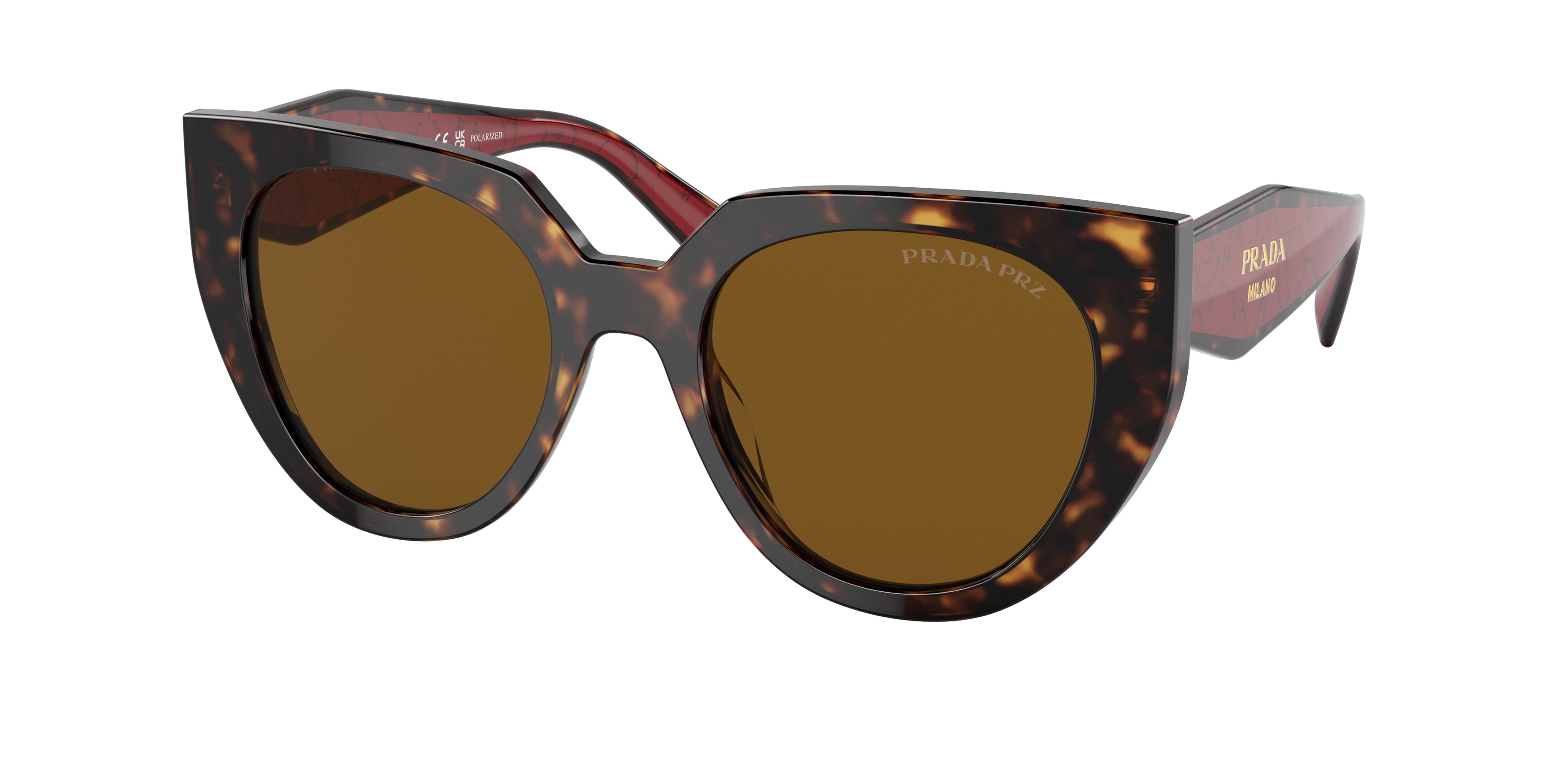 Prada PR14WS Cat Eye Sunglasses 2AU5Y1-Tortoise 52-140-20 - Color Map Tortoise