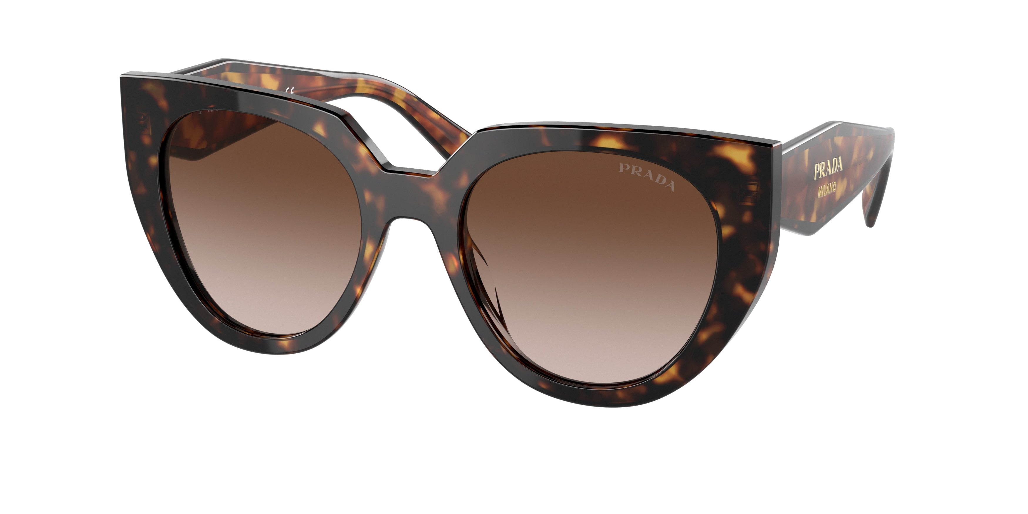 Prada PR14WS Cat Eye Sunglasses 2AU6S1-Tortoise 52-140-20 - Color Map Tortoise