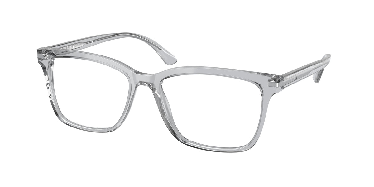 Prada PR14WV Rectangle Eyeglasses U431O1-Crystal Grey 56-150-18 - Color Map Grey