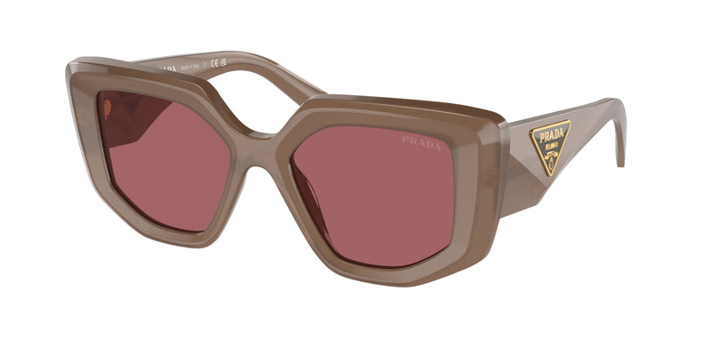 Prada PR14ZS Irregular Sunglasses 11S08S-Opal Loden 50-140-18 - Color Map Brown