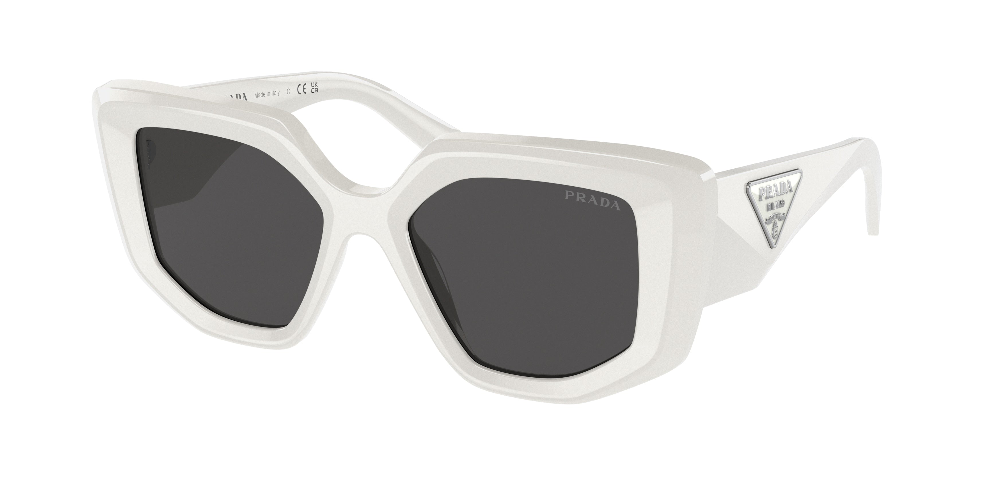 Prada PR14ZS Irregular Sunglasses 1425S0-Talc 50-140-18 - Color Map White