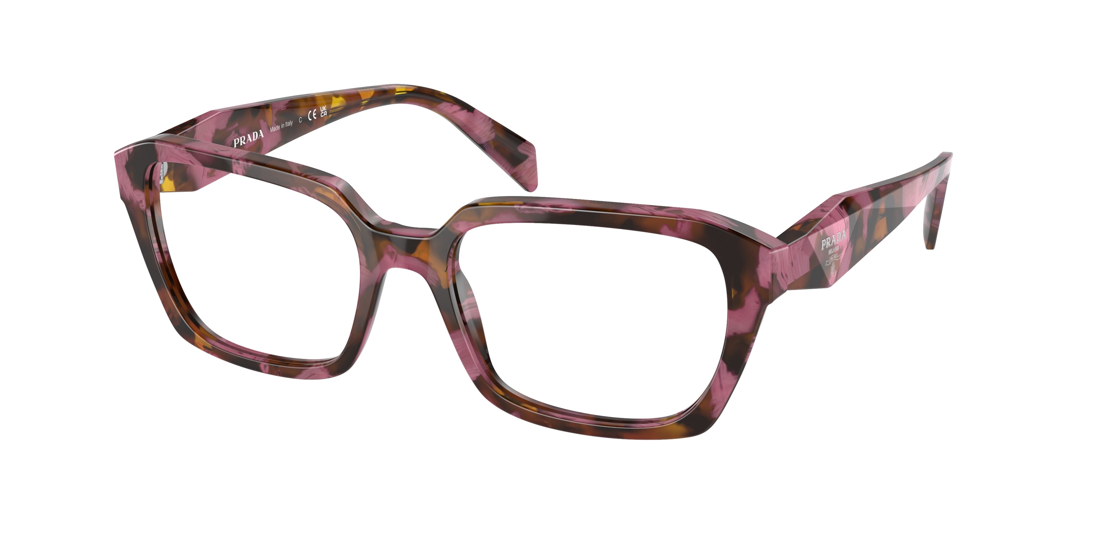 Prada PR14ZV Irregular Eyeglasses 18N1O1-Cognac Begonia Tortoise 54-145-18 - Color Map Brown