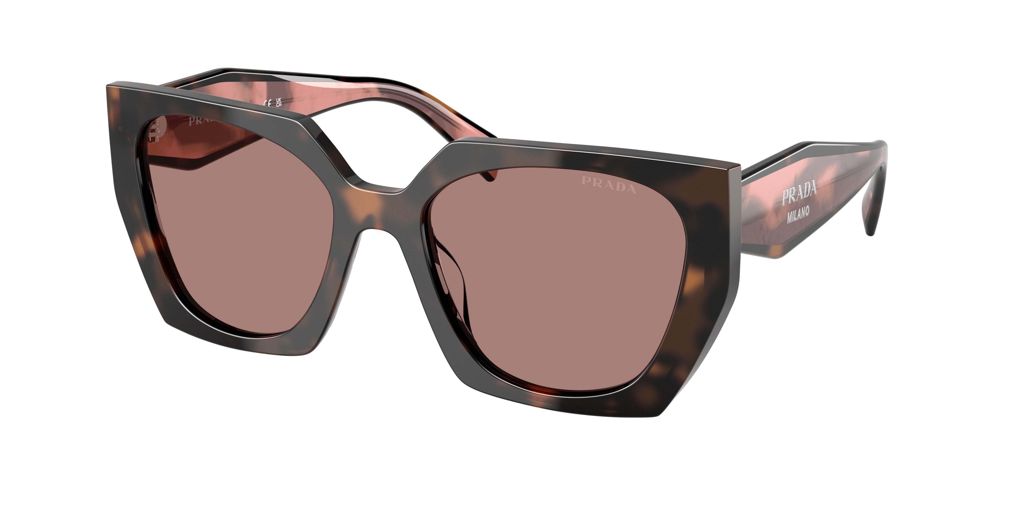 Prada PR15WS Rectangle Sunglasses 23A60B-Mauve Tortoise 54-140-19 - Color Map Tortoise