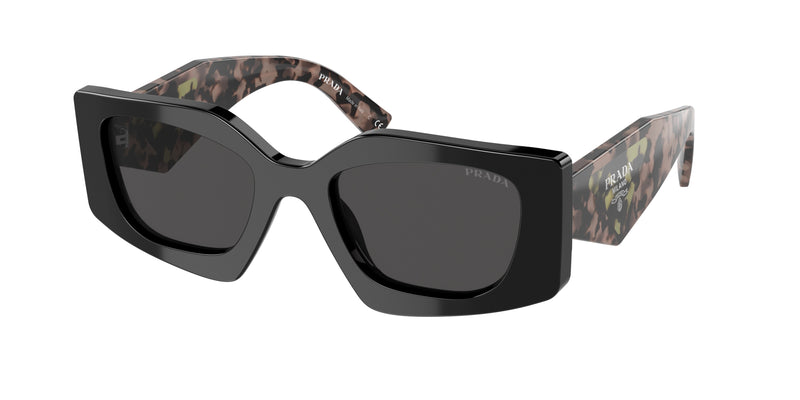 Prada PR15YS Irregular Sunglasses 1AB5S0-Black 51-140-21 - Color Map Black