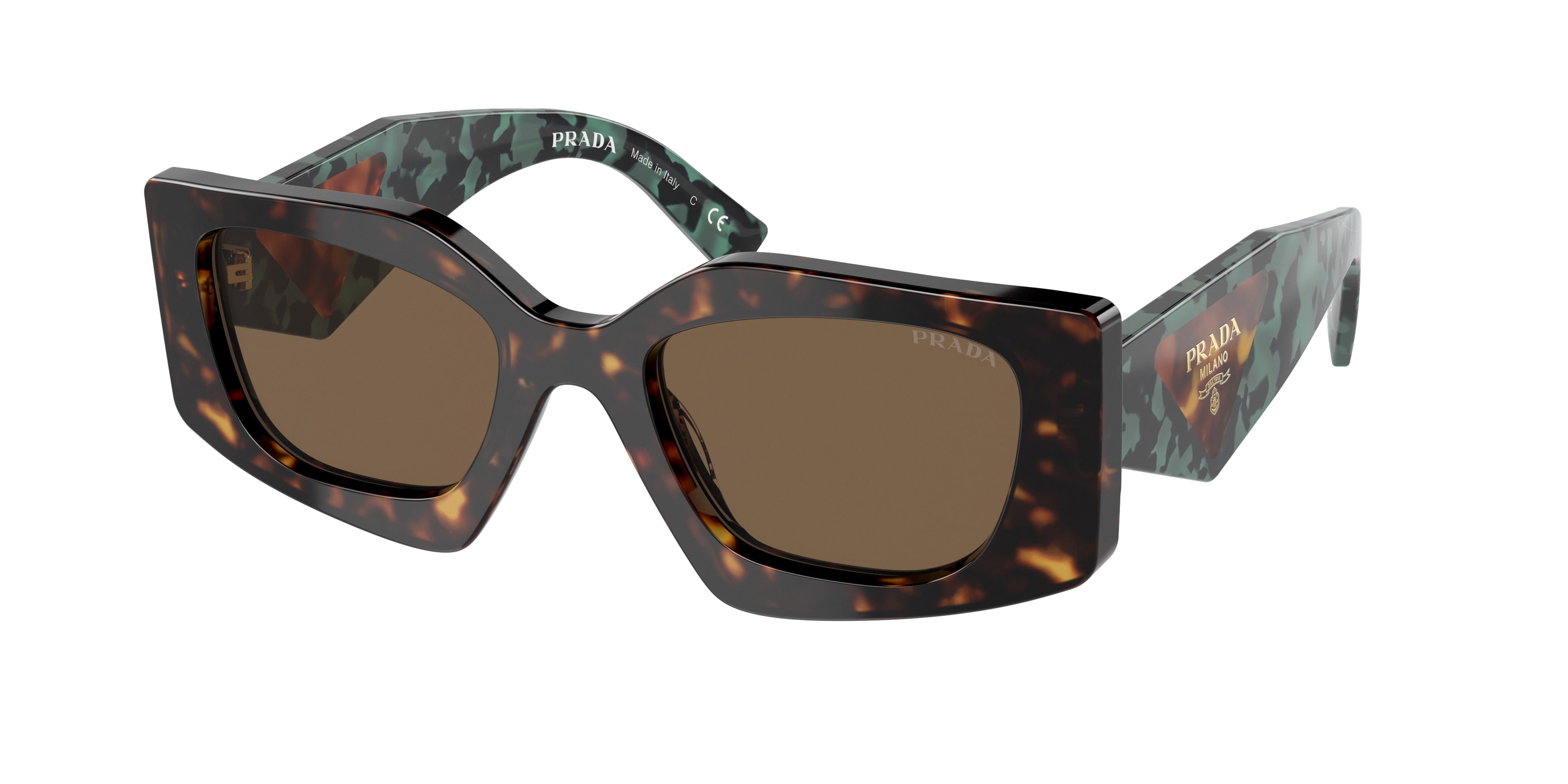 Prada PR15YS Irregular Sunglasses 2AU06B-Tortoise 51-140-21 - Color Map Tortoise