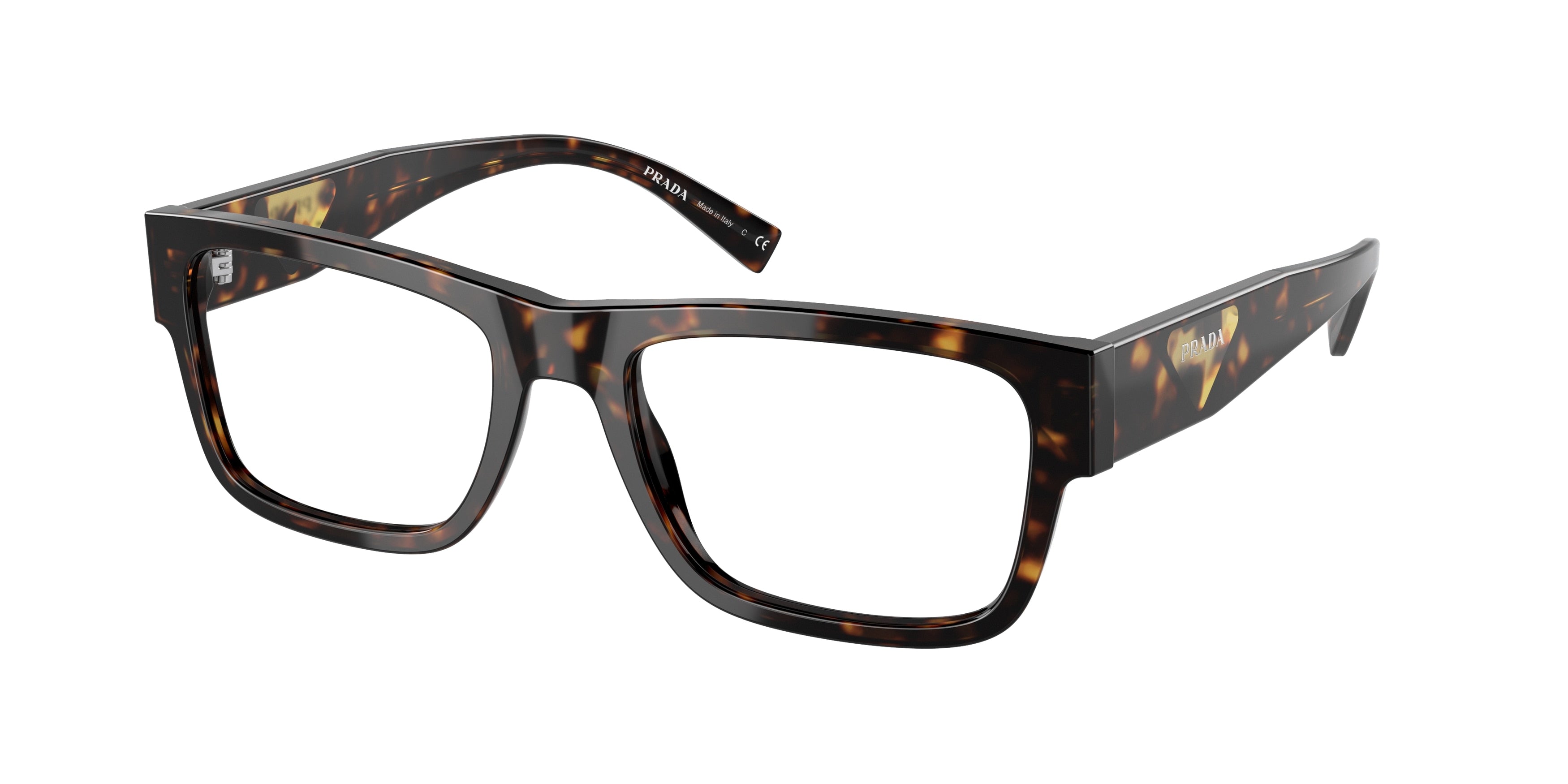 Prada PR15YV Rectangle Eyeglasses 2AU1O1-Havana 54-145-19 - Color Map Tortoise