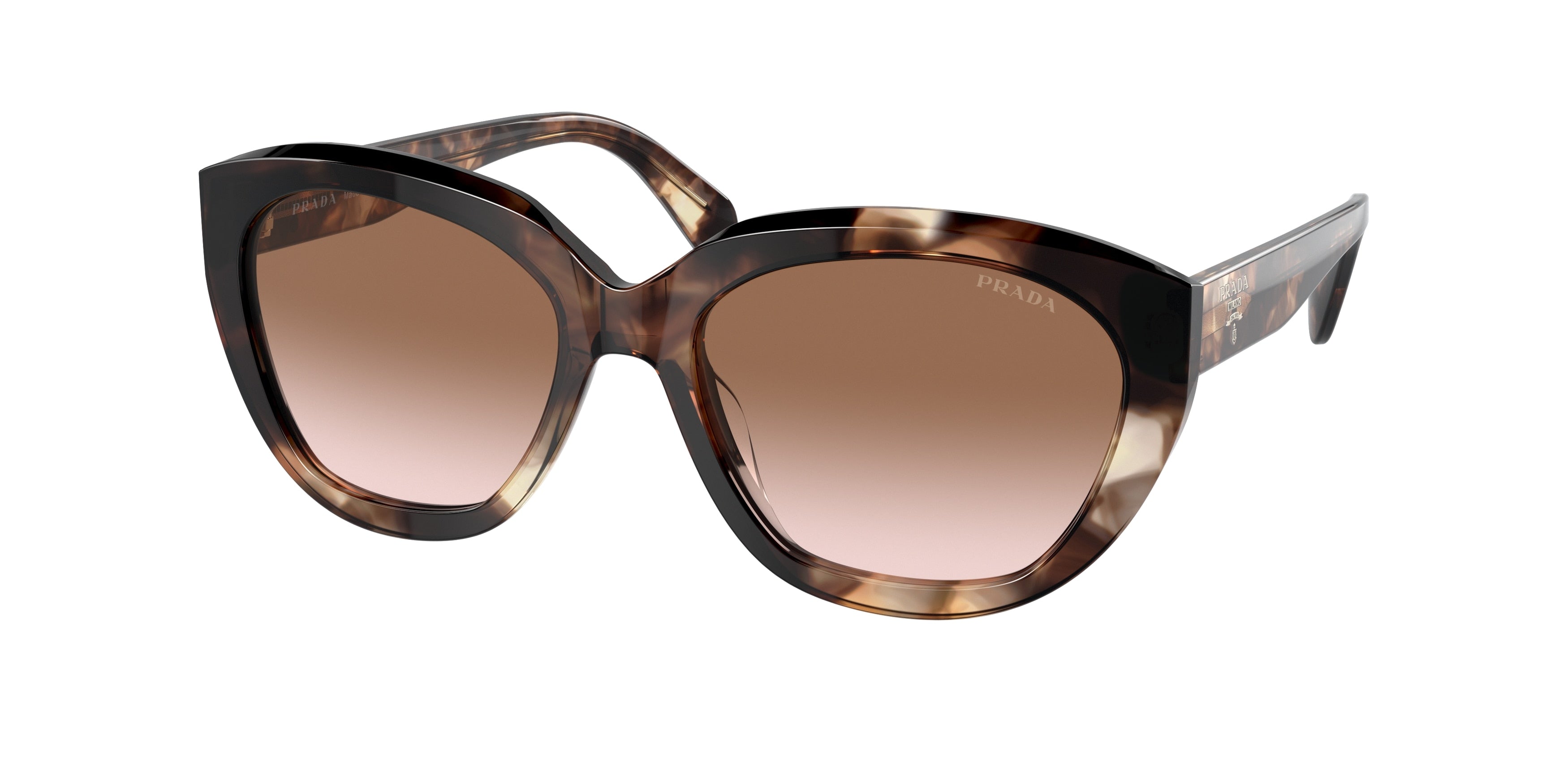 Prada PR16XS Irregular Sunglasses  07R0A6-Havana Caramello 56-140-18 - Color Map Beige