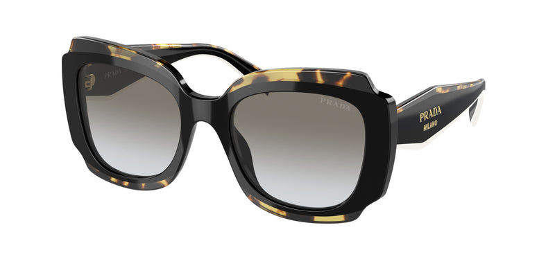 Prada PR16YS Irregular Sunglasses 01M0A7-Black/Havana 52-140-19 - Color Map Black