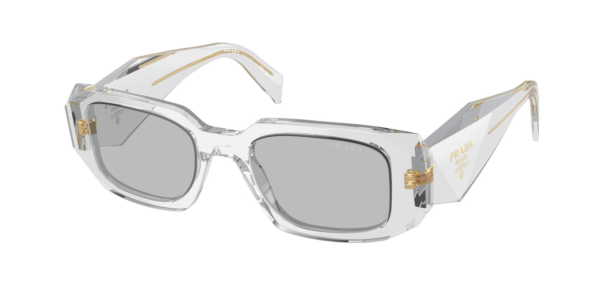 Prada PR17WS Rectangle Sunglasses 12R30B-Transparent Grey 49-145-20 - Color Map Grey