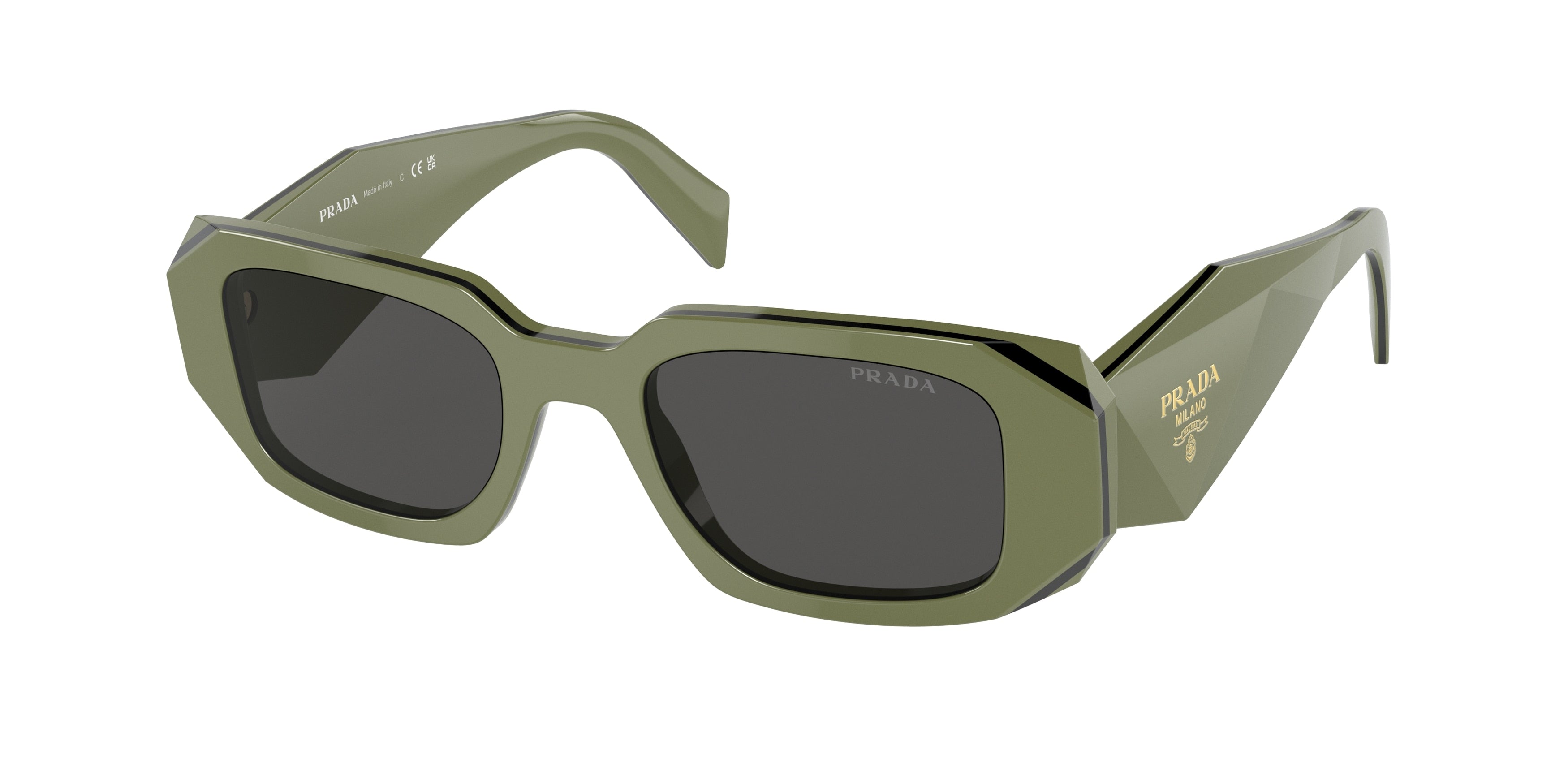Prada PR17WS Rectangle Sunglasses 13N5S0-Sage/Black 49-145-20 - Color Map Green