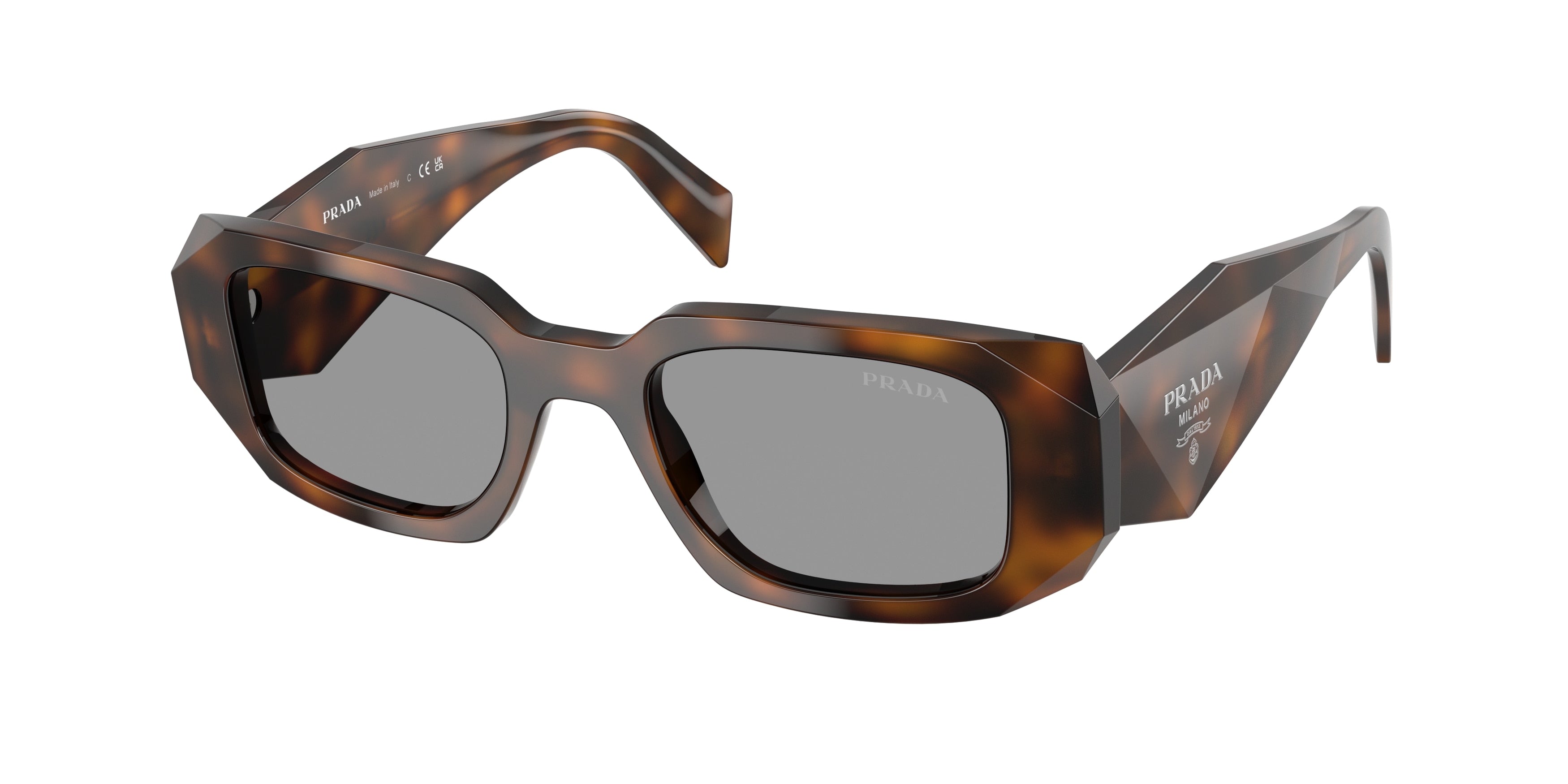 Prada PR17WS Rectangle Sunglasses 20D50Q-Juniper Tortoise 49-145-20 - Color Map Havana