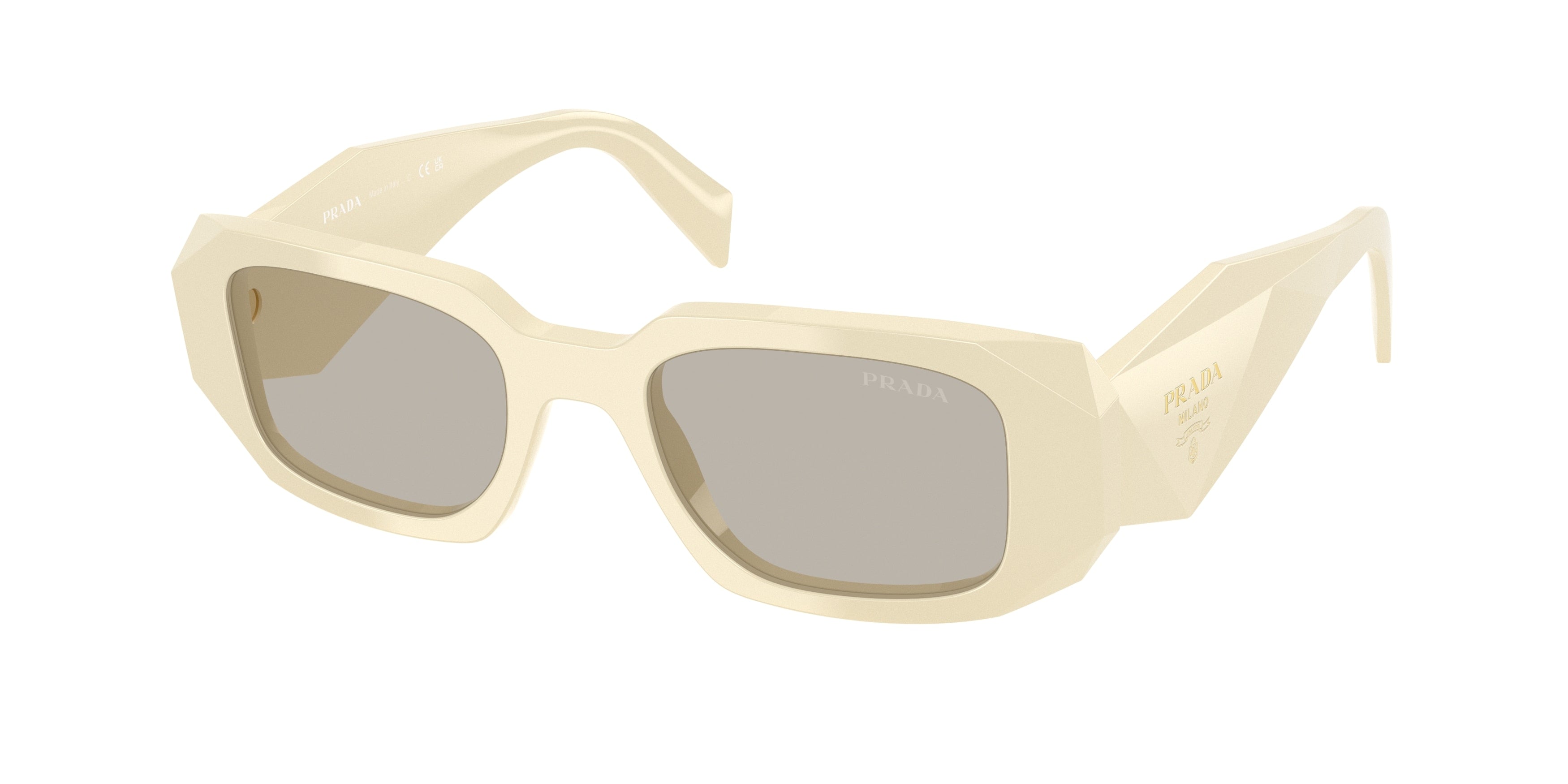 Prada PR17WS Rectangle Sunglasses 21D5J2-White Milk 49-145-20 - Color Map White