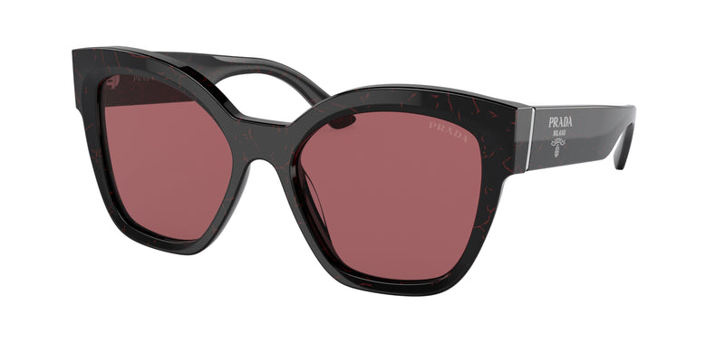 Prada PR17ZS Square Sunglasses 11F08S-Black/Etruscan Marble 54-140-18 - Color Map Black