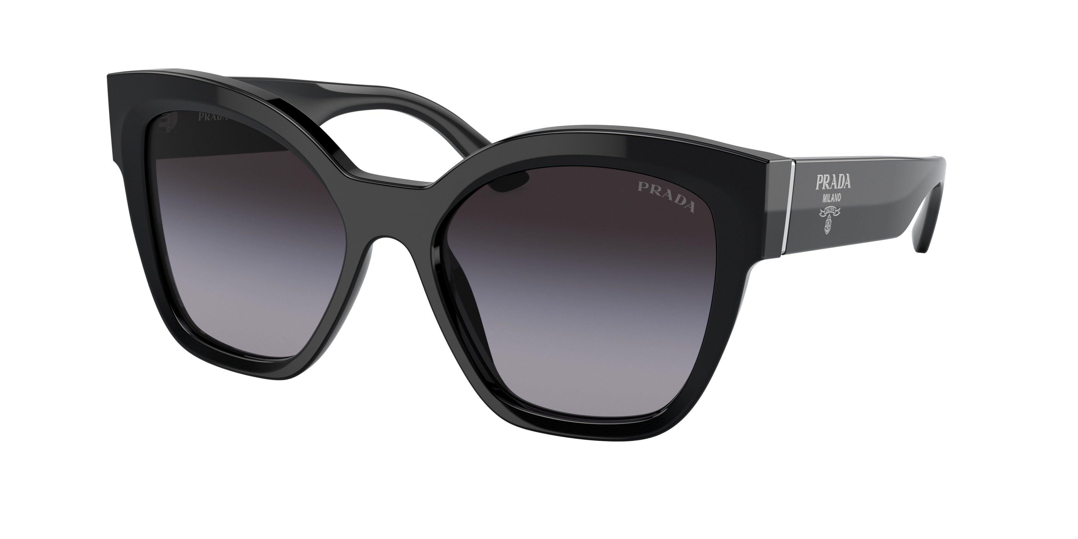 Prada PR17ZS Square Sunglasses 1AB09S-Black 54-140-18 - Color Map Black