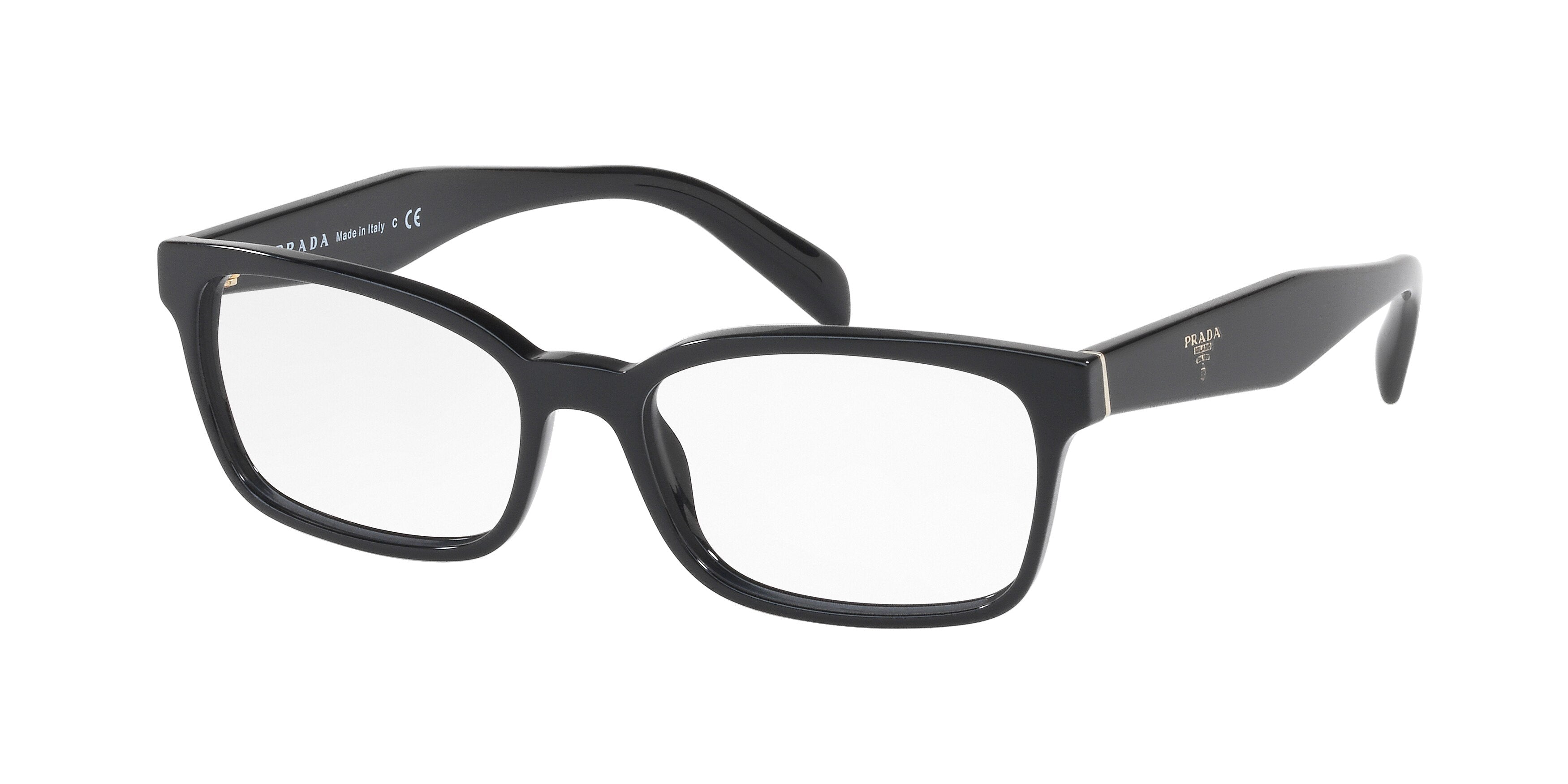 Prada HERITAGE PR18TVF Rectangle Eyeglasses 1AB1O1-Black 53-140-16 - Color Map Black