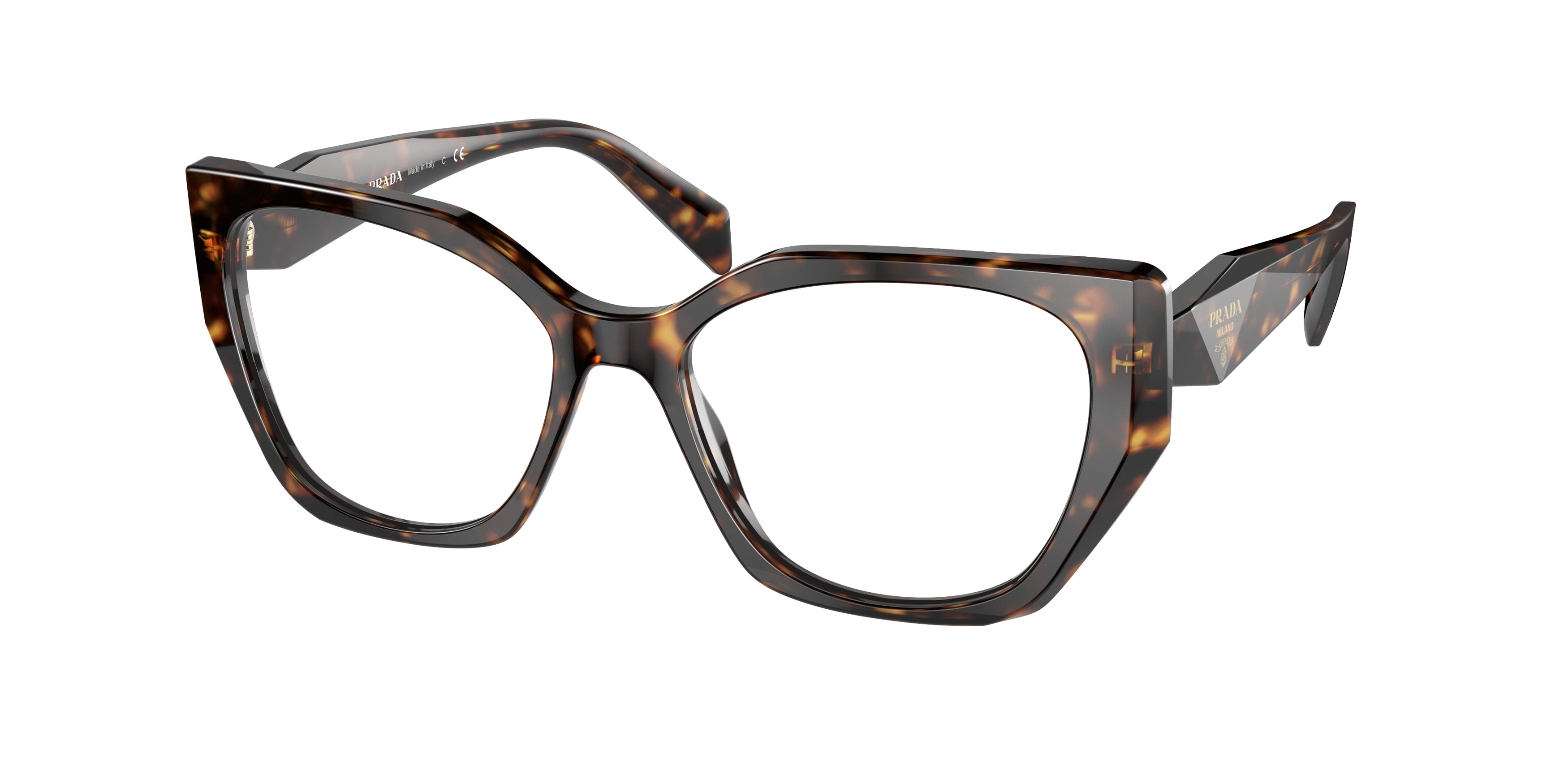 Prada PR18WV Irregular Eyeglasses 2AU1O1-Tortoise 54-145-17 - Color Map Tortoise