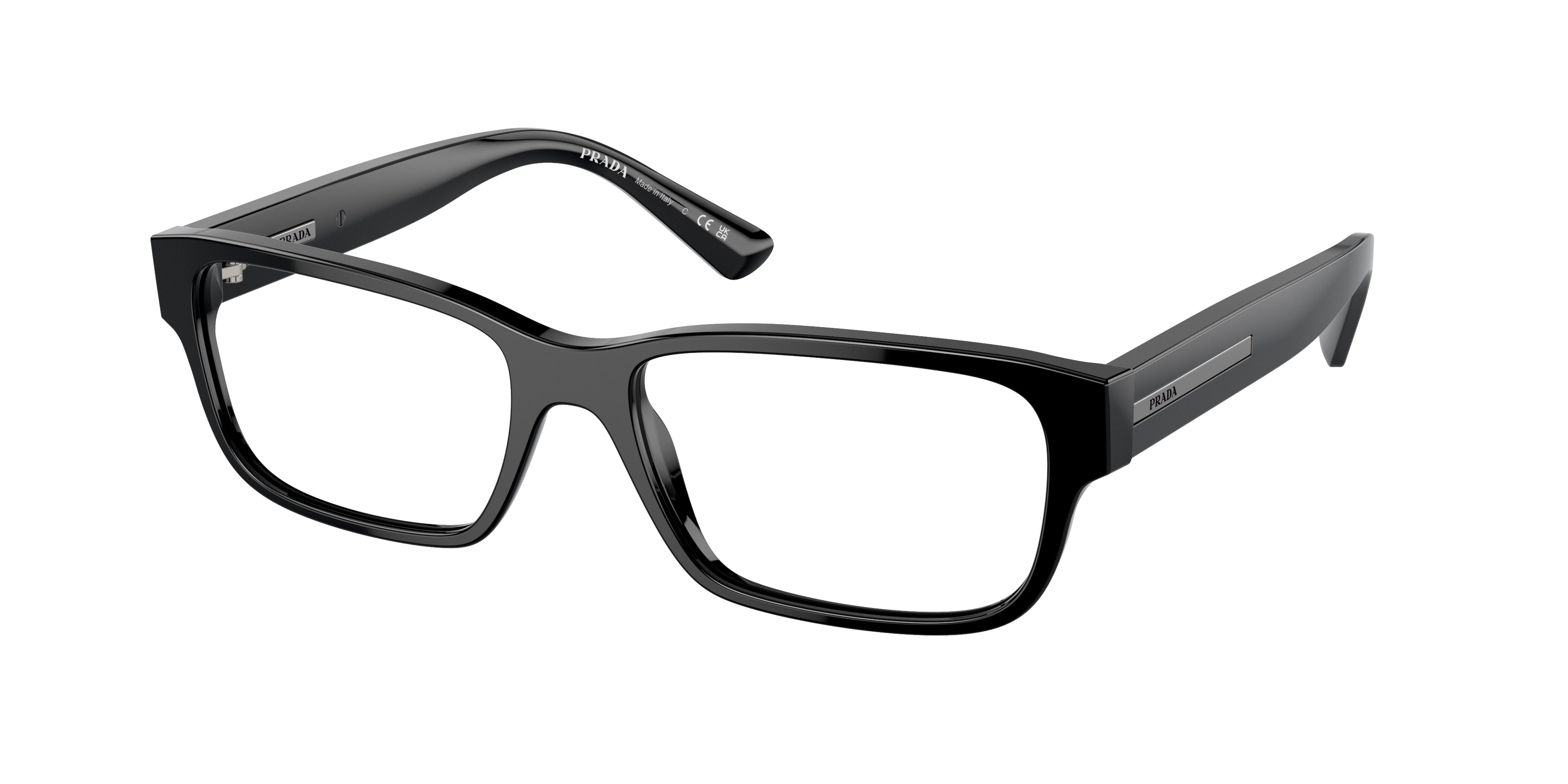 Prada PR18ZVF Pillow Eyeglasses 1AB1O1-Black 57-140-16 - Color Map Black