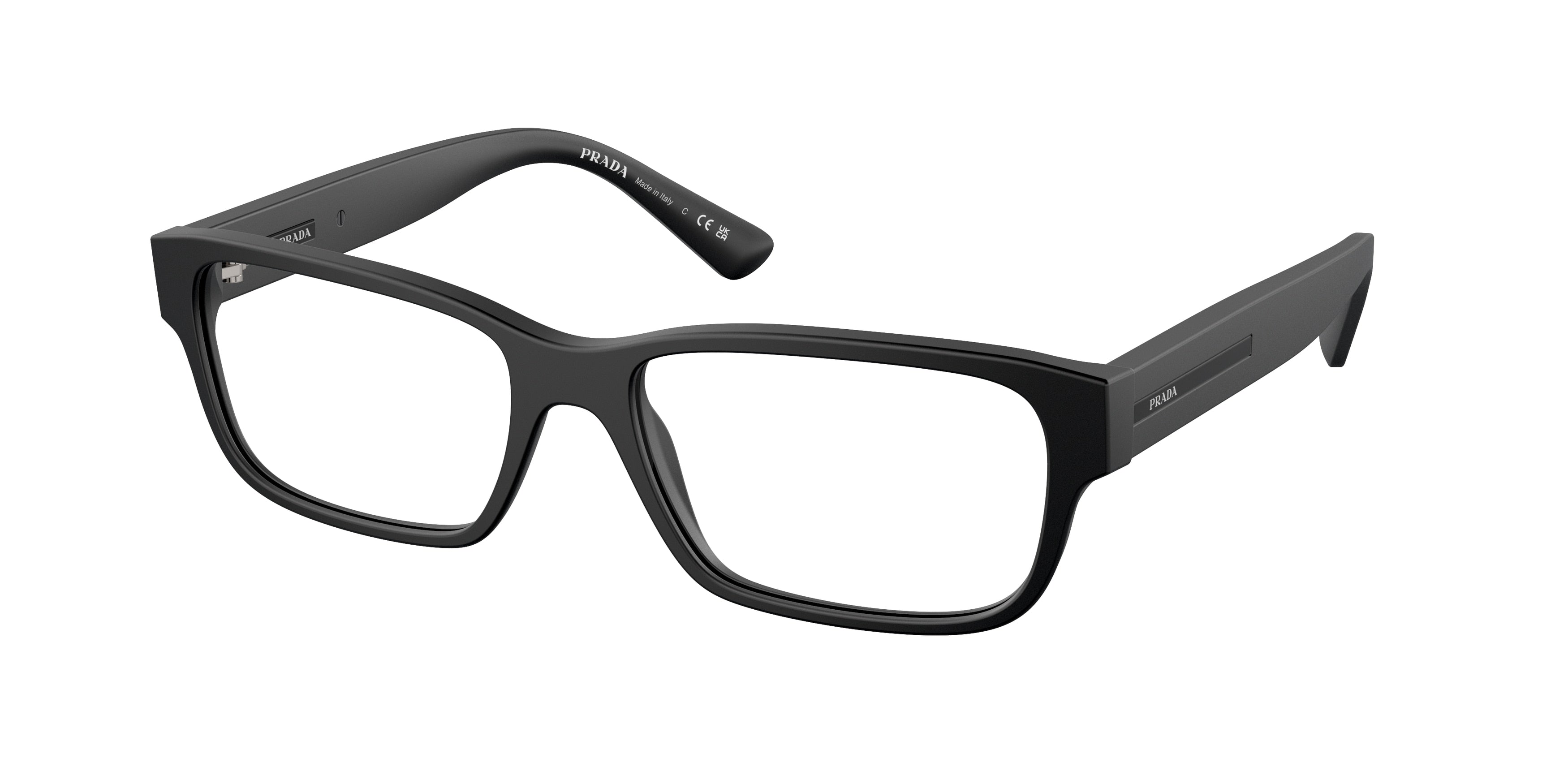 Prada PR18ZVF Pillow Eyeglasses 1BO1O1-Matte Black 57-140-16 - Color Map Black