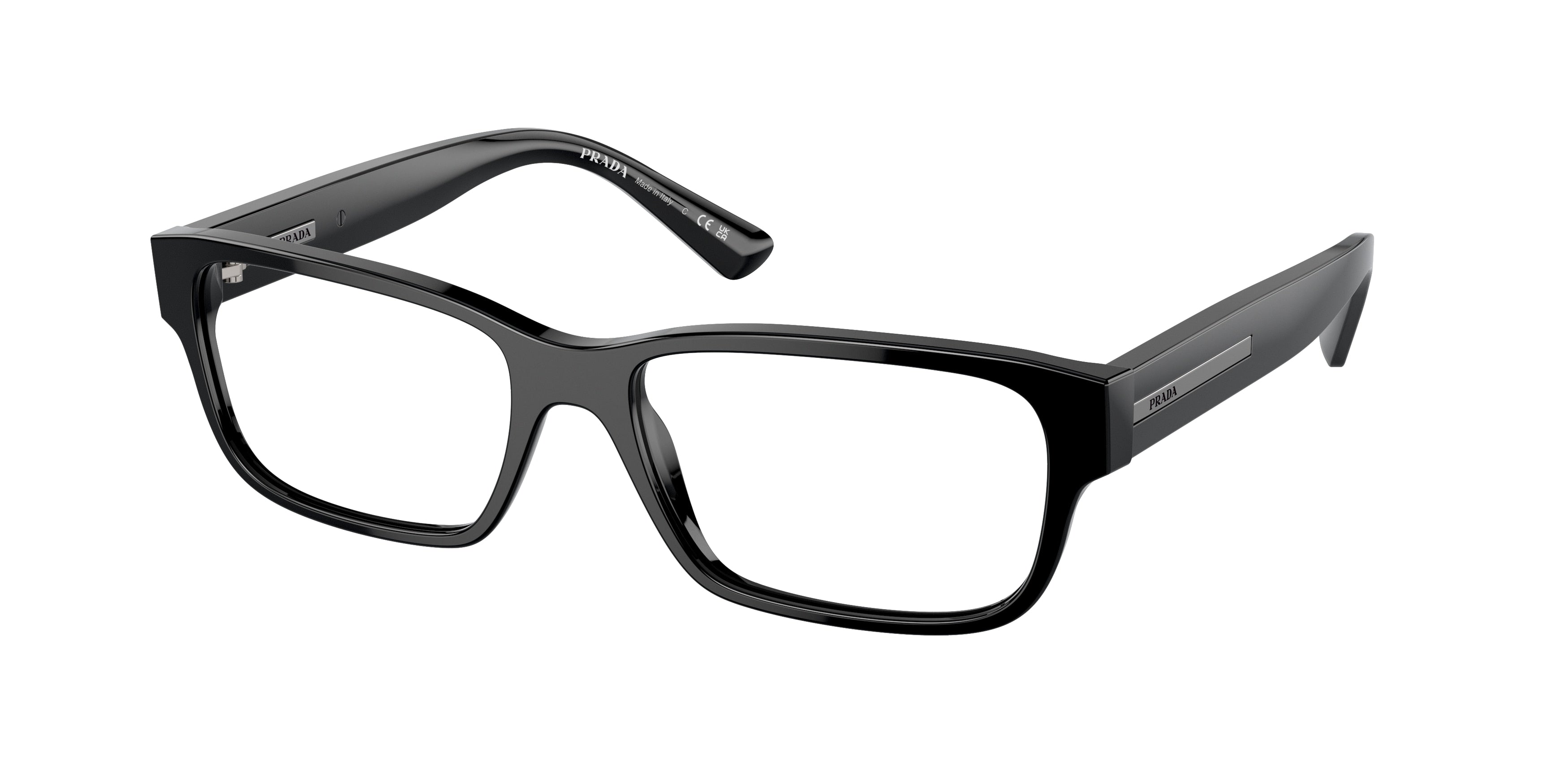 Prada PR18ZV Pillow Eyeglasses 1AB1O1-Black 56-140-17 - Color Map Black