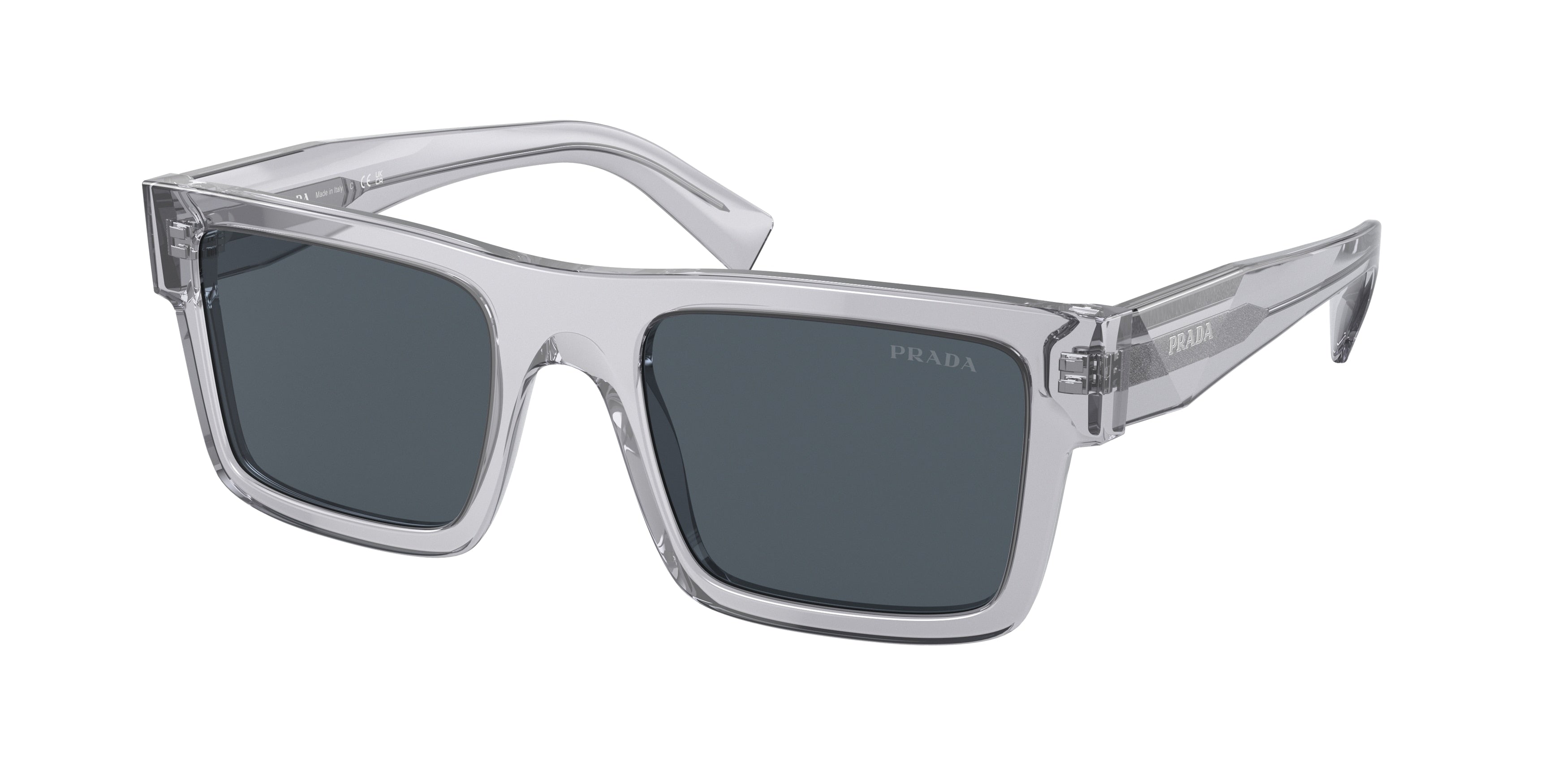 Prada PR19WS Rectangle Sunglasses U4309T-Crystal Grey 52-145-21 - Color Map Grey