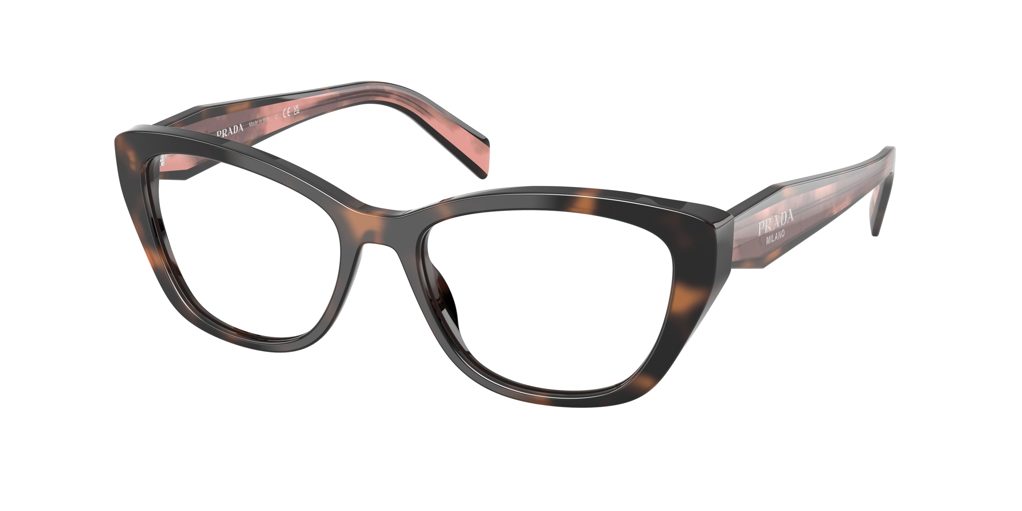 Prada PR19WV Cat Eye Eyeglasses 23A1O1-Mauve Tortoise 53-140-17 - Color Map Tortoise