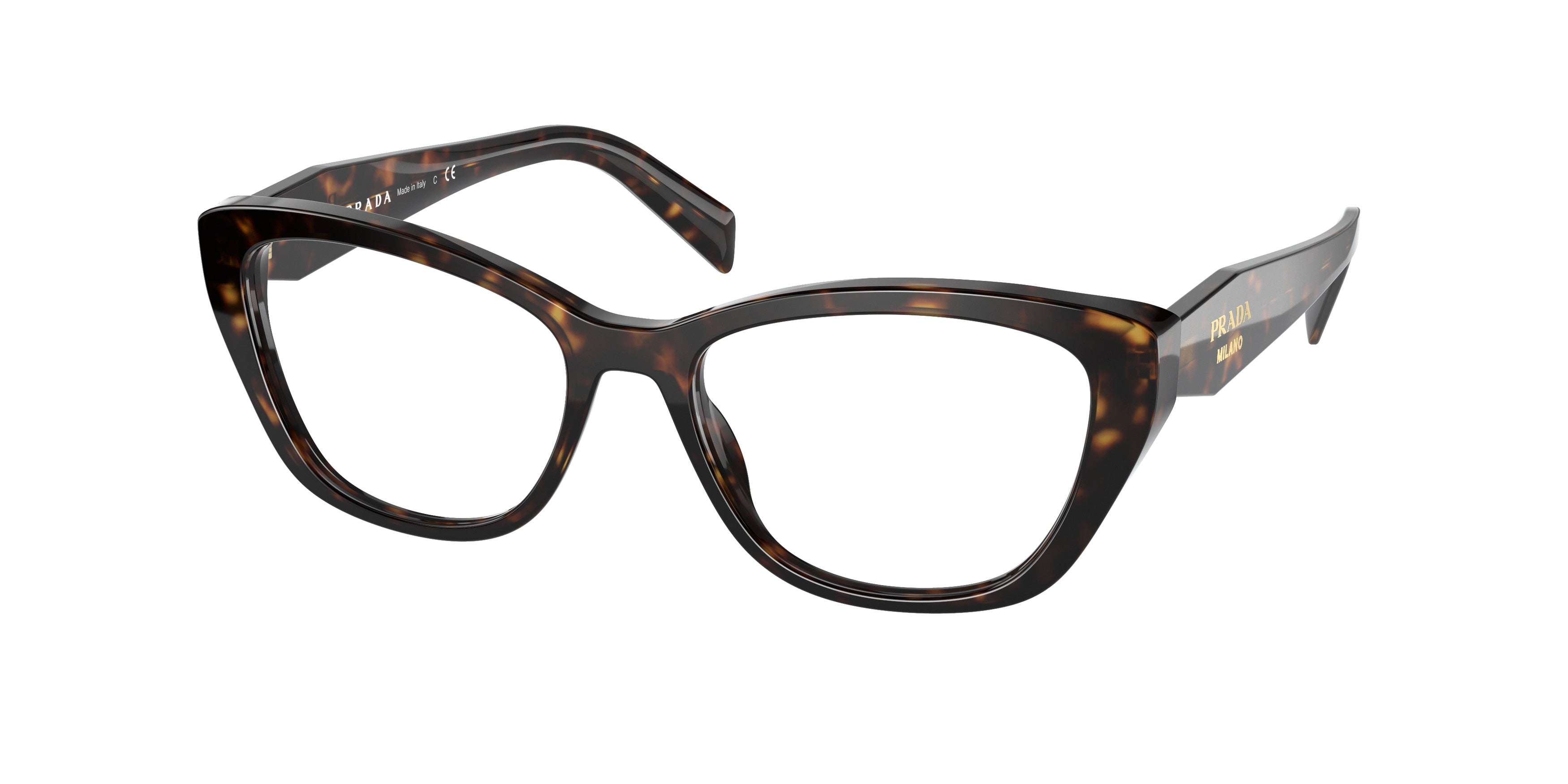 Prada PR19WV Cat Eye Eyeglasses 2AU1O1-Tortoise 53-140-17 - Color Map Tortoise