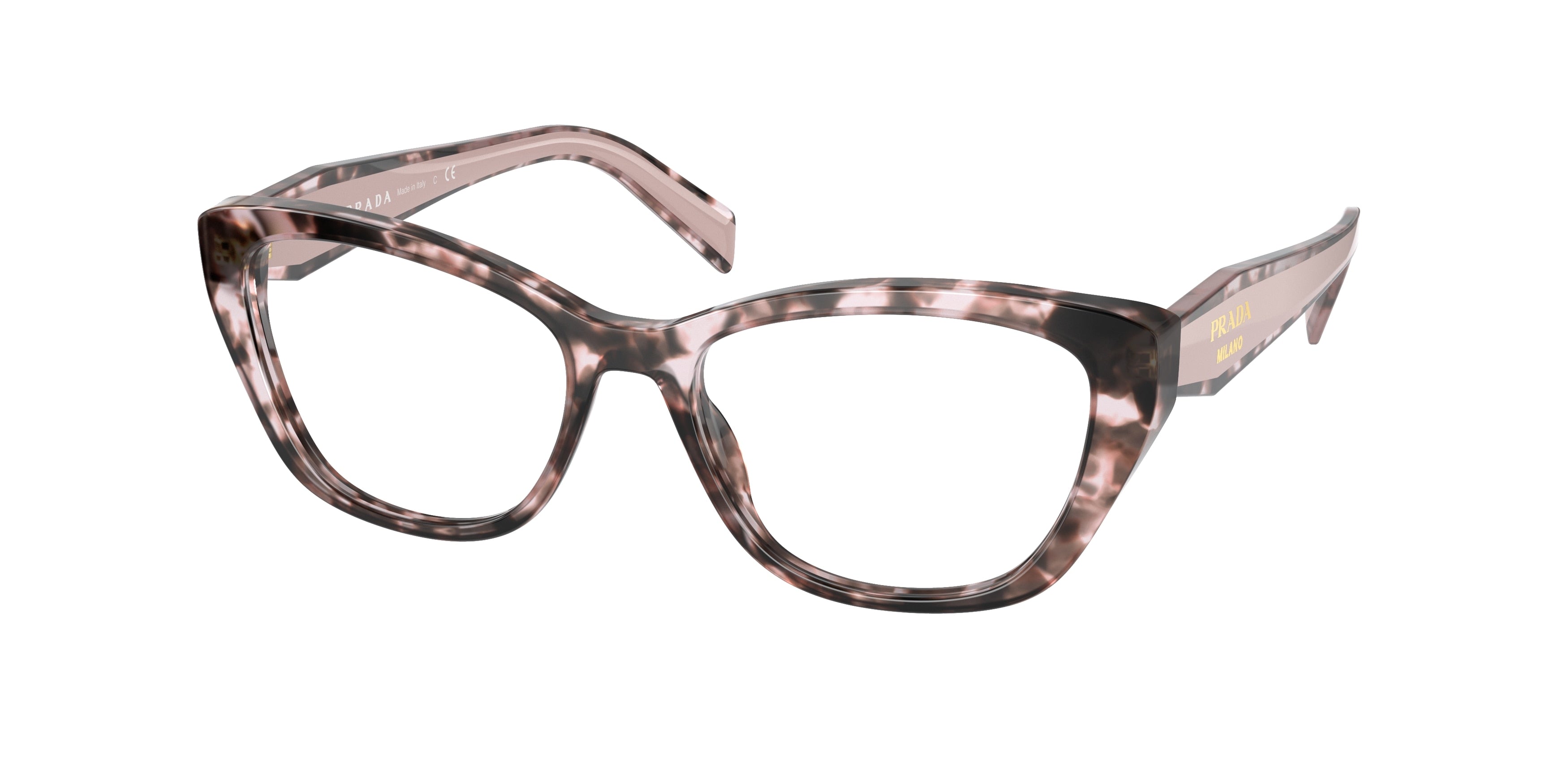 Prada PR19WV Cat Eye Eyeglasses ROJ1O1-Orchid Tortoise 53-140-17 - Color Map Tortoise