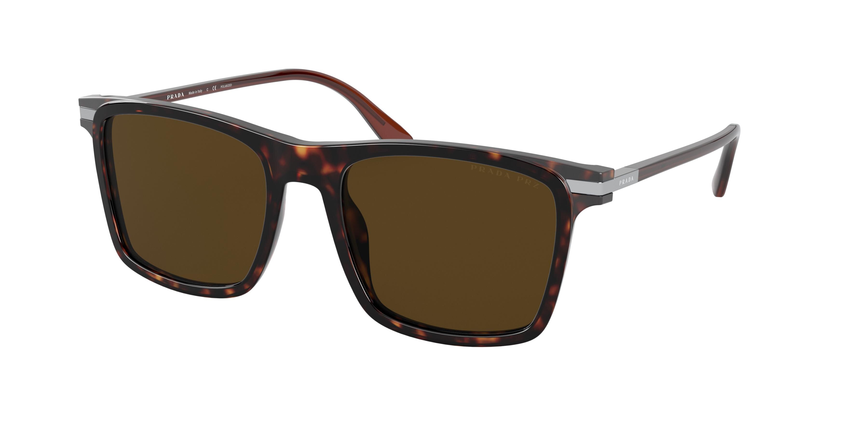 Prada PR19XS Rectangle Sunglasses 01A01D-Havana 54-145-19 - Color Map Tortoise