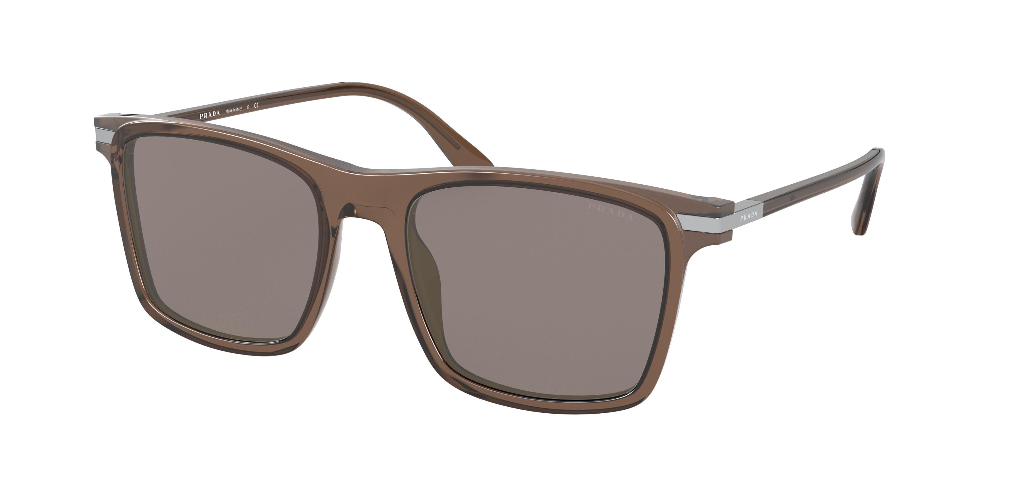 Prada PR19XS Rectangle Sunglasses 09F03D-Brown 54-145-19 - Color Map Brown