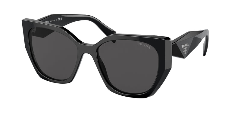 Prada PR19ZSF Pillow Sunglasses 1AB5S0-Black 56-145-16 - Color Map Black