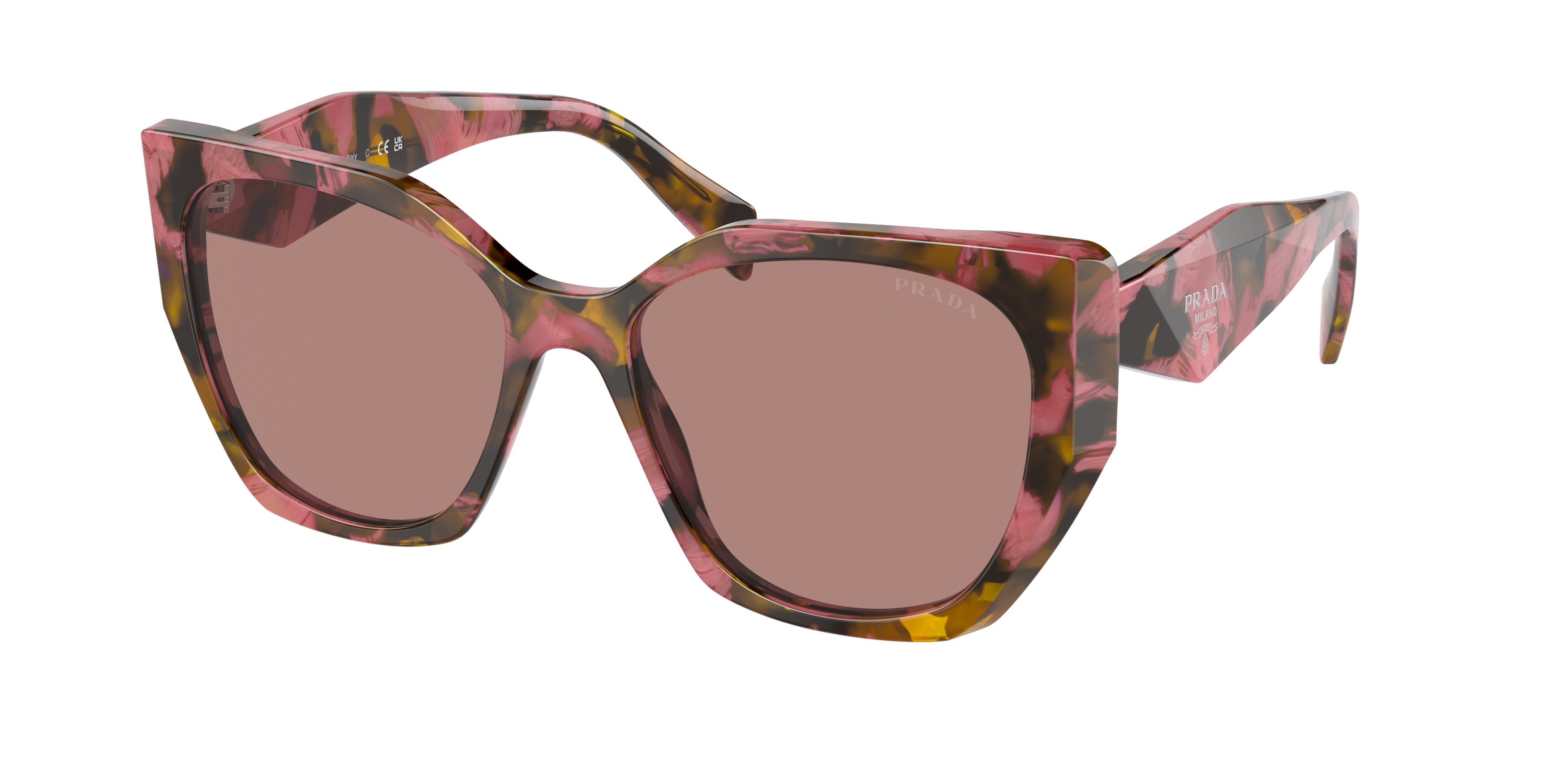 Prada PR19ZS Pillow Sunglasses 18N10D-Tortoise Cognac Begonia 55-145-17 - Color Map Brown