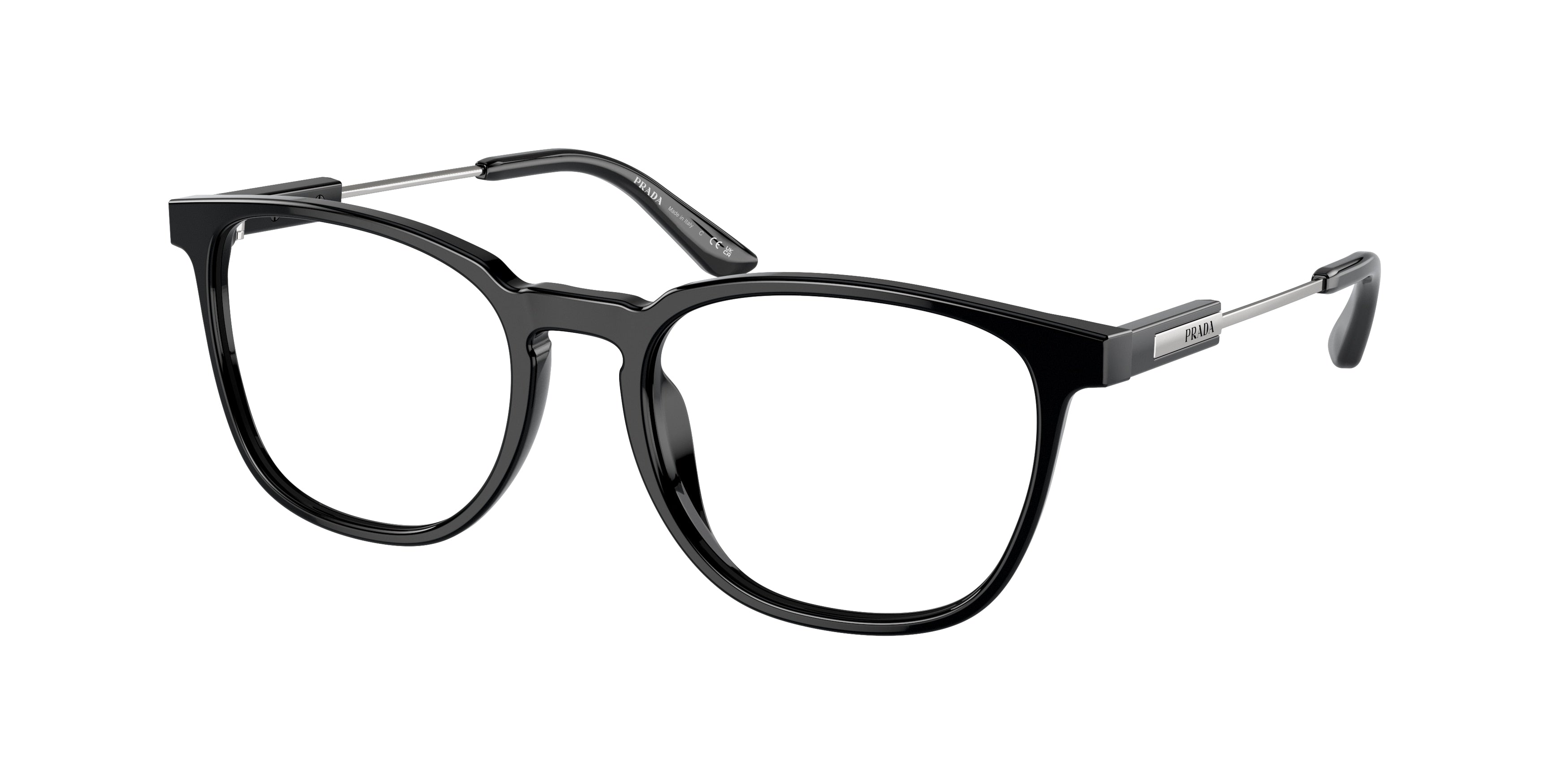 Prada PR19ZVF Pillow Eyeglasses  1AB1O1-Black 54-140-18 - Color Map Black